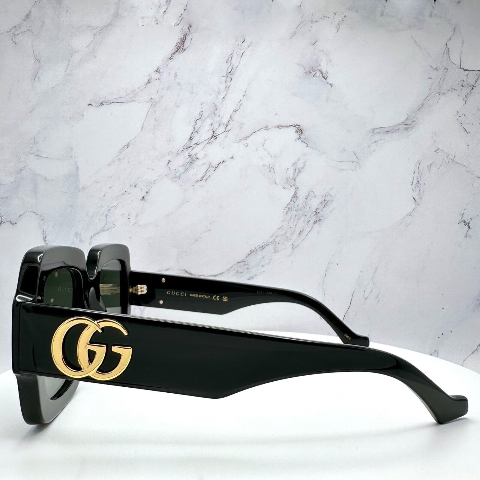 Gucci Gucci Sunglasses New Black Oversized Gold Metal GG Authentic Size ONE SIZE - 4 Thumbnail