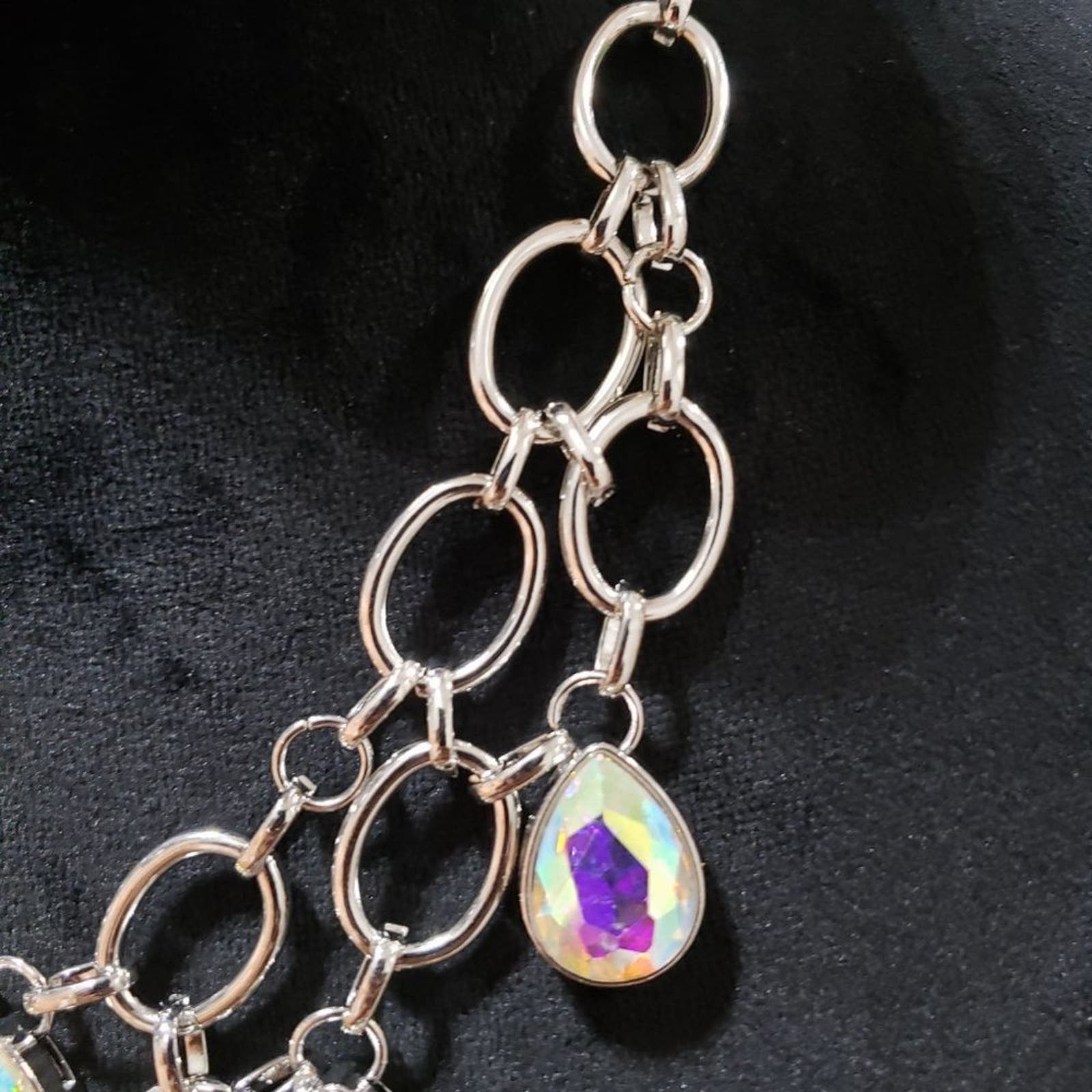Other Show Stopping Iridescent Gunmetal & Multi Oil Spill Necklace Size ONE SIZE - 3 Thumbnail