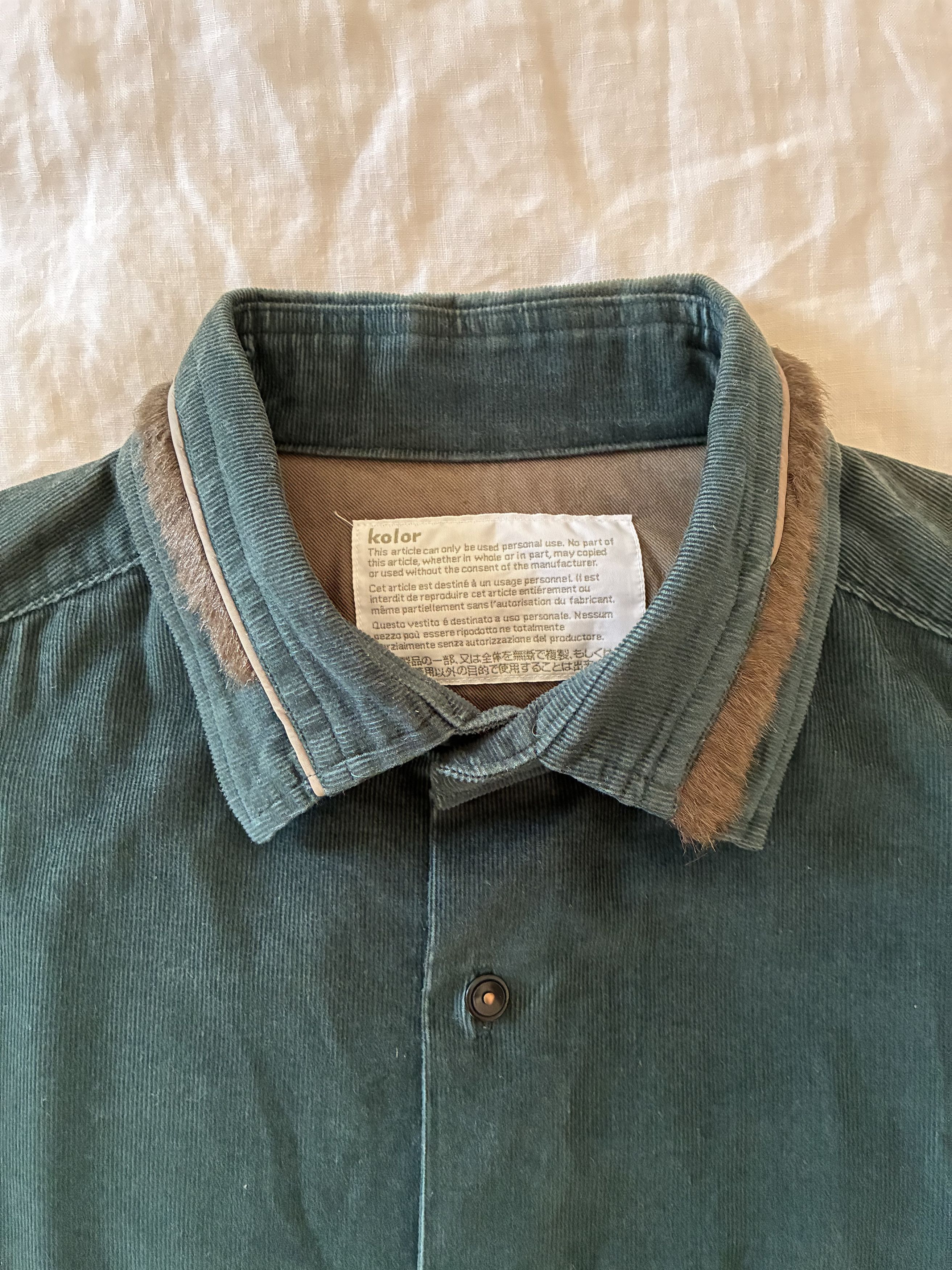 Kolor Kolor FW17 Runway Forest Green Corduroy Shirt Size US M / EU 48-50 / 2 - 2 Thumbnail