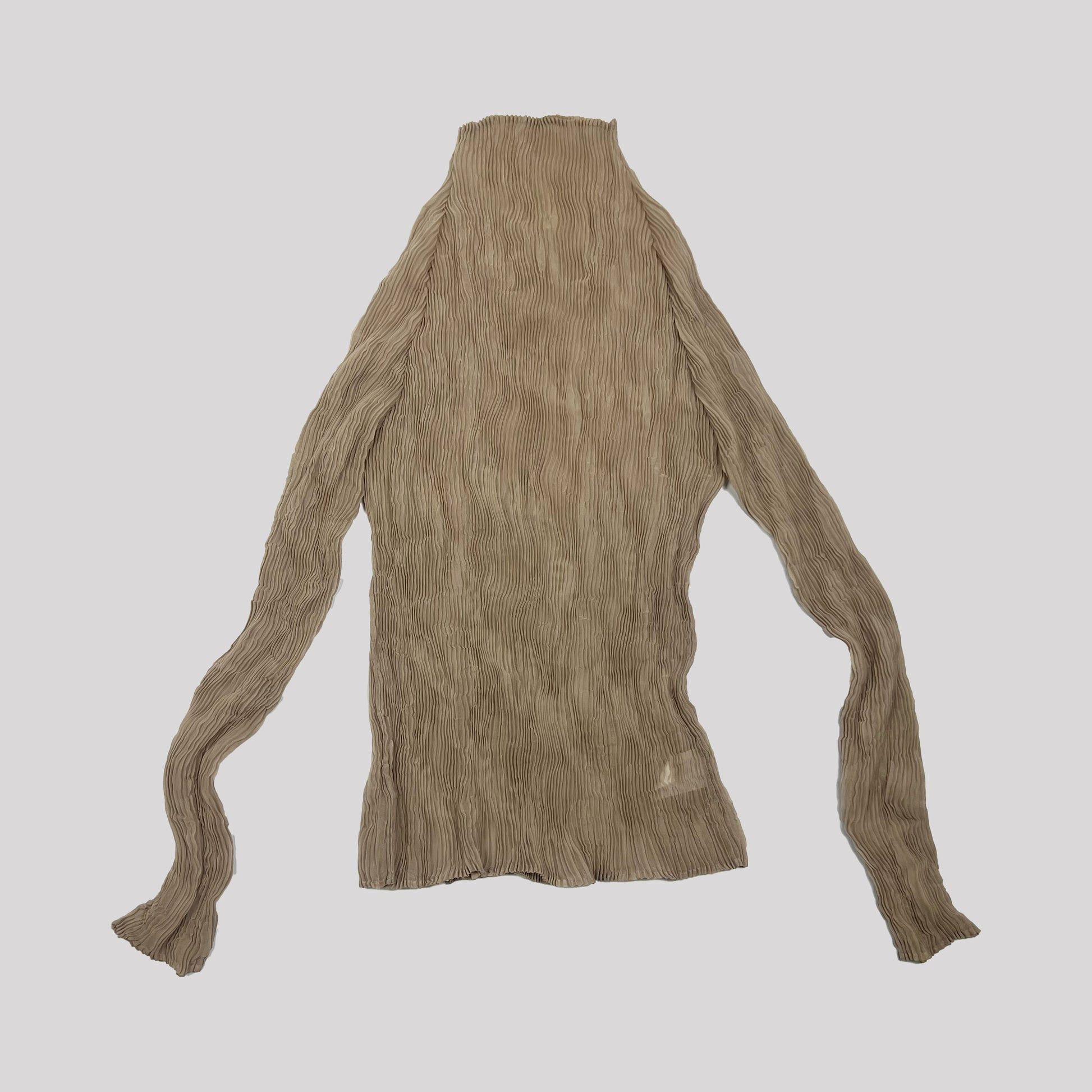 Issey Miyake Issey Miyake Longsleeve Top in Sheer Brown - S Size XXS / US 00 / IT 34 - 1 Thumbnail