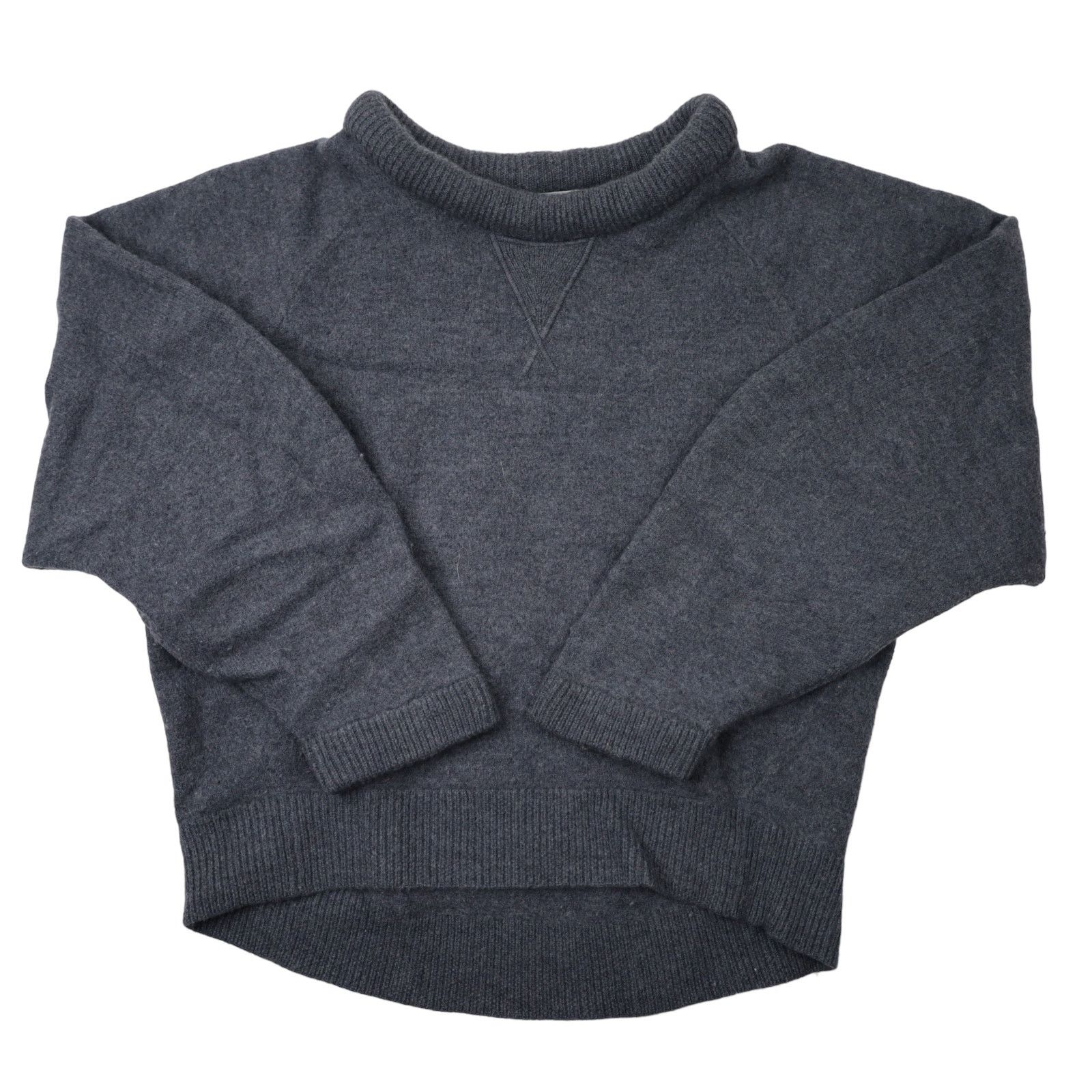 image of T By Alexander Wang Alexander Wang Chunky Crop Wool Sweater in Grey, Women's (Size XS)