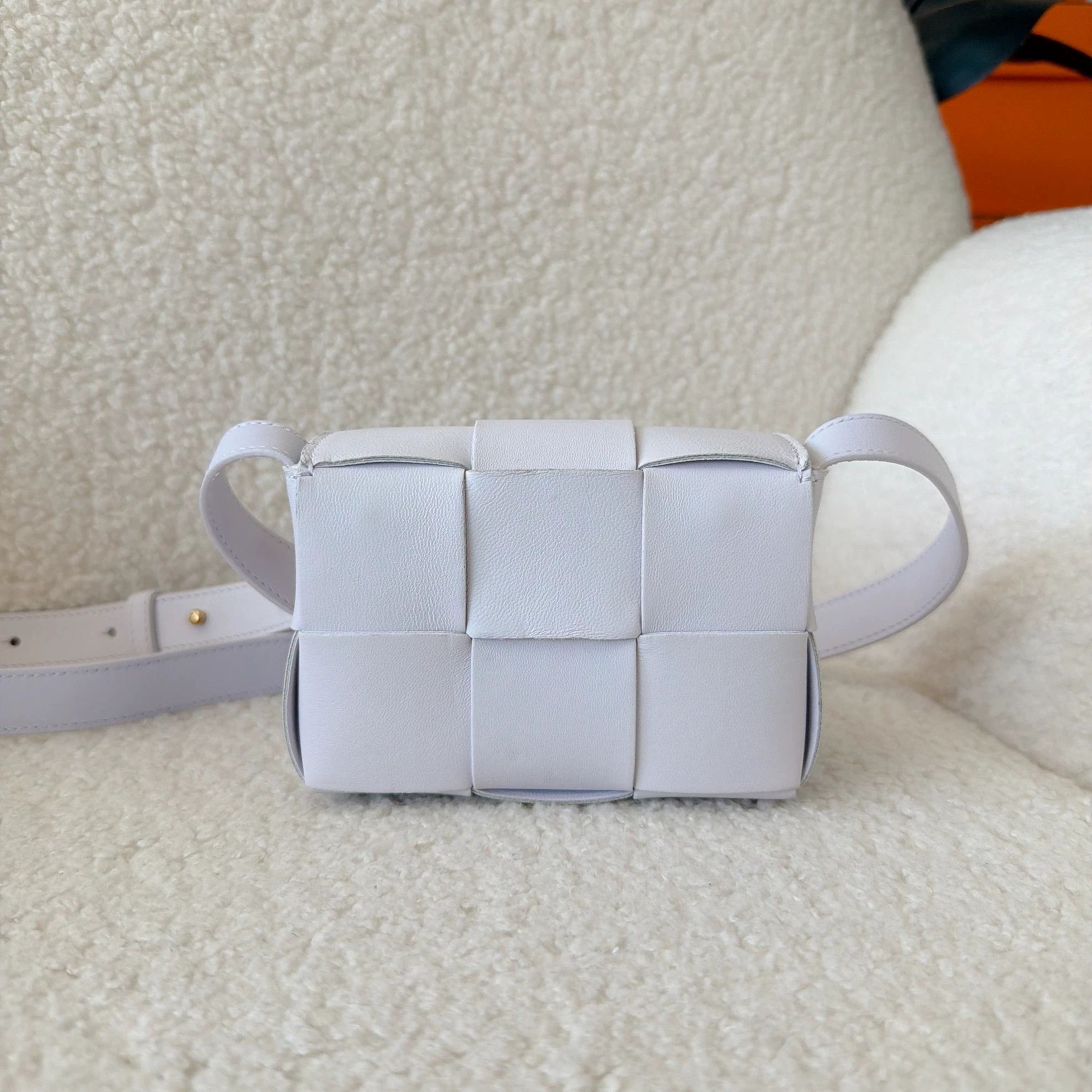 Bottega Veneta Bottega Veneta CASSETTE Lavender Check Tofu Bag 12x8x5 Size ONE SIZE - 2 Thumbnail
