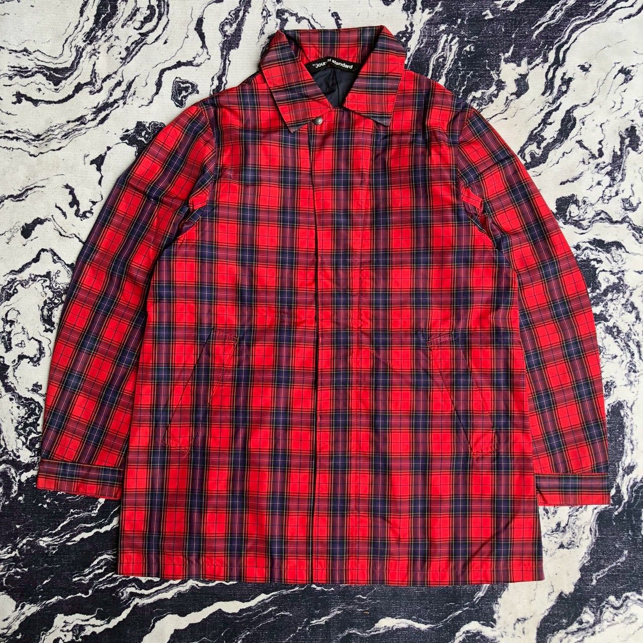 Journal Standard Vintage Y2K Journal Standard Red Tartan Nylon Coat Size US M / EU 48-50 / 2 - 1 Thumbnail
