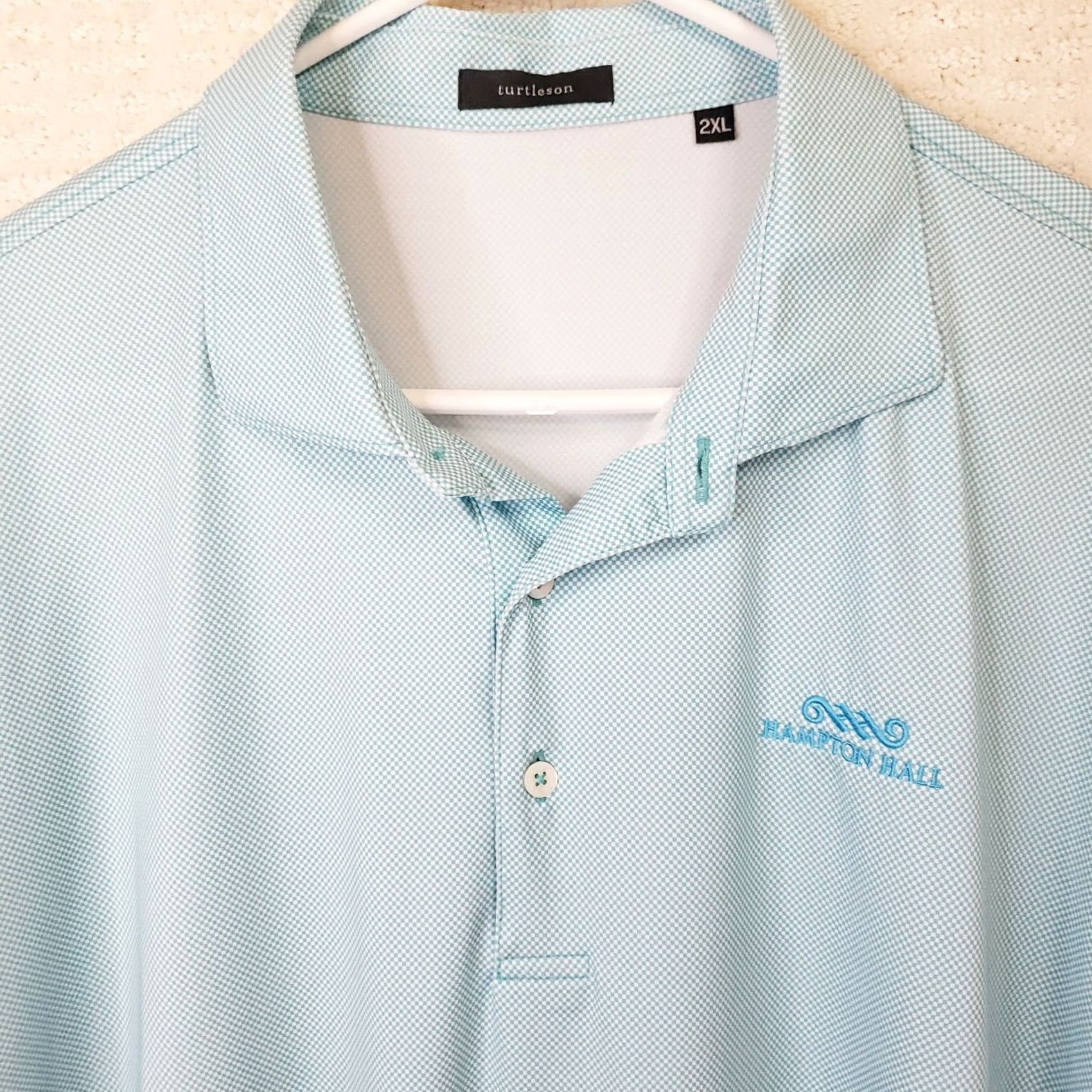 Vintage Turtleson Polo Performance Golf Shirt Mens 2XL Blue Geometric Short Sleeve Size US XXL / EU 58 / 5 - 3 Thumbnail