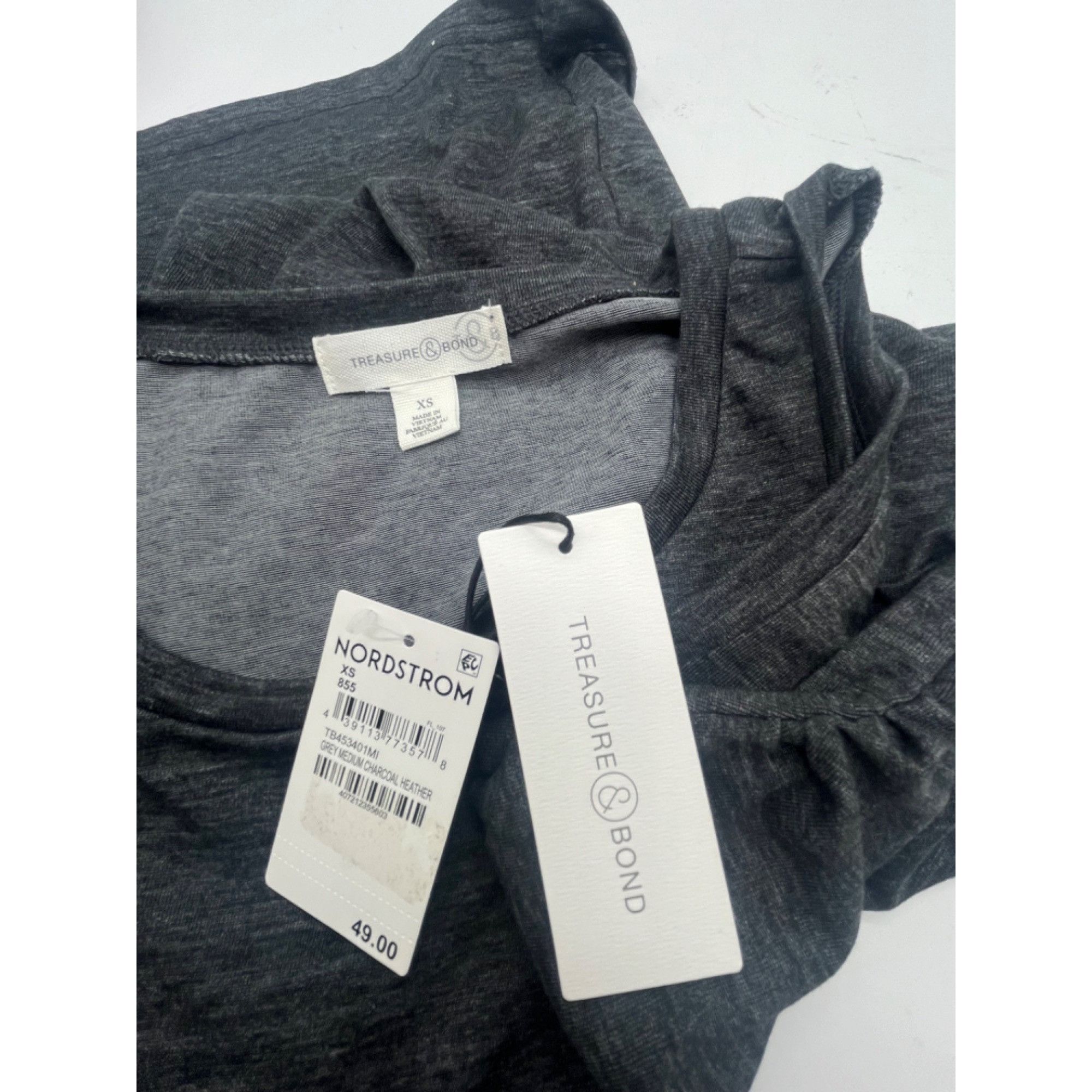 Treasure & Bond Treasure & Bond Ruched Side Sleeveless Dress Medium Charcoal Size XS / US 0-2 / IT 36-38 - 7 Thumbnail