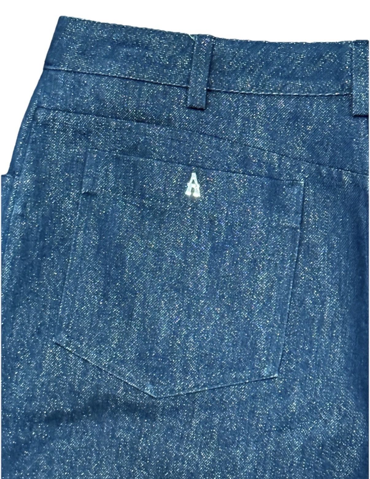 Alaia Alaia Metallic Cropped High Rise Straight Leg Indigo Jeans Size 30" / US 8 / IT 44 - 6 Thumbnail