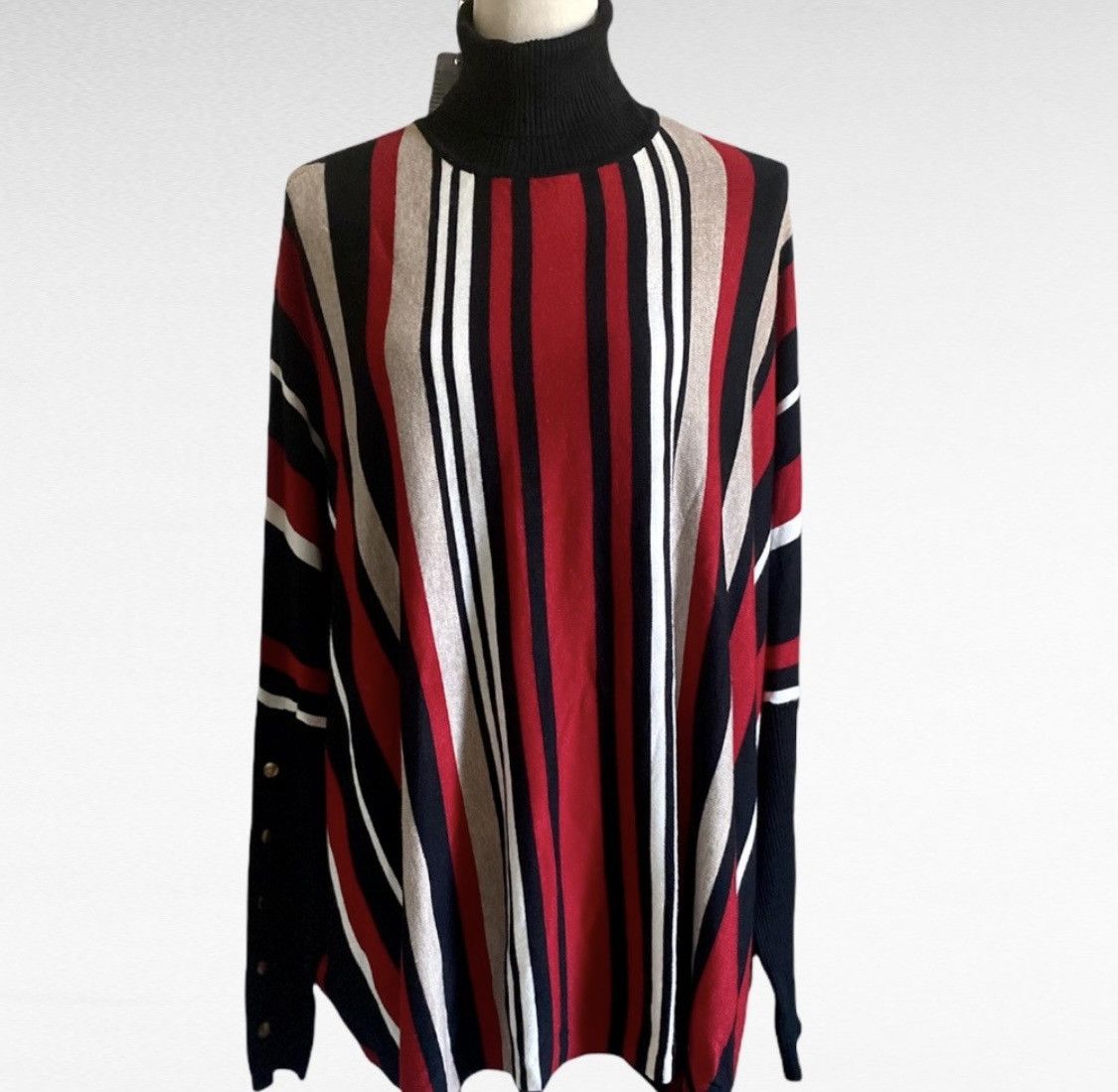 Other JOSEPH A TURTLENECK STRIPED LONG SLEEVE SWEATER PONCHO Size M / US 6-8 / IT 42-44 - 8 Thumbnail