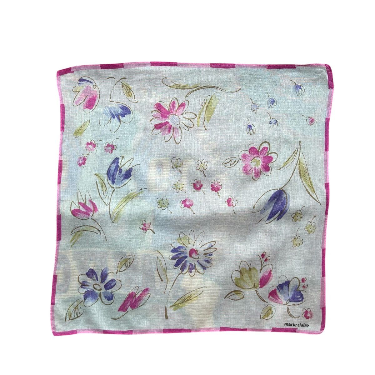 Vintage Marie Claire Flowers Handkerchief Size ONE SIZE - 2 Thumbnail