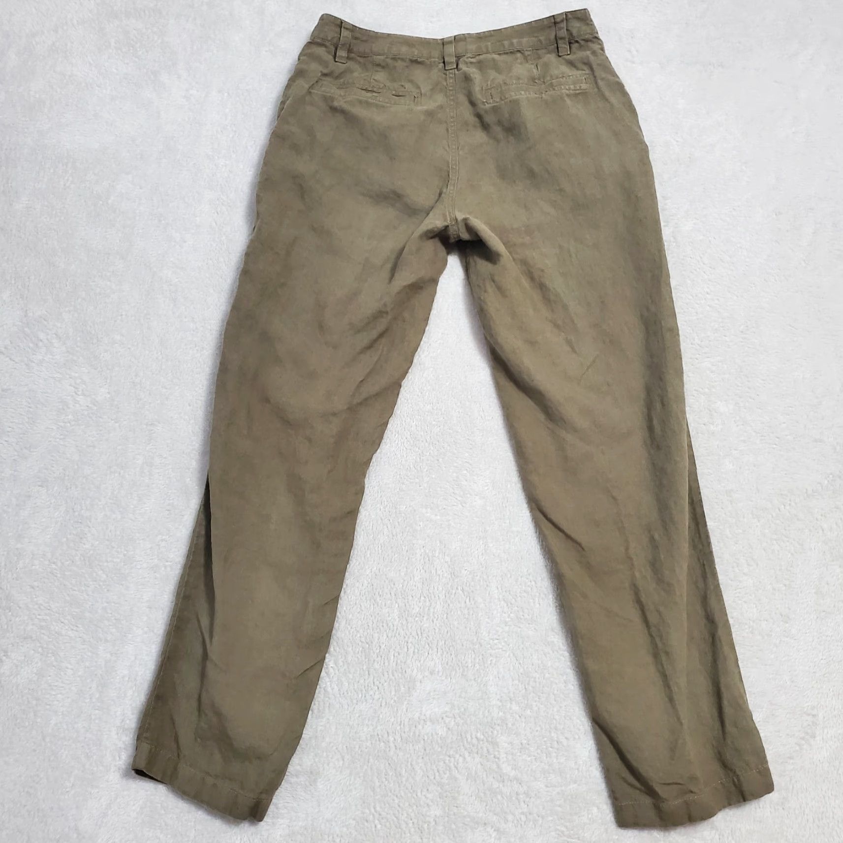 FatFace Fat Face Women Pants Brown Linen Straight Leg Trousers 4 Size 27" / US 4 / IT 40 - 2 Thumbnail