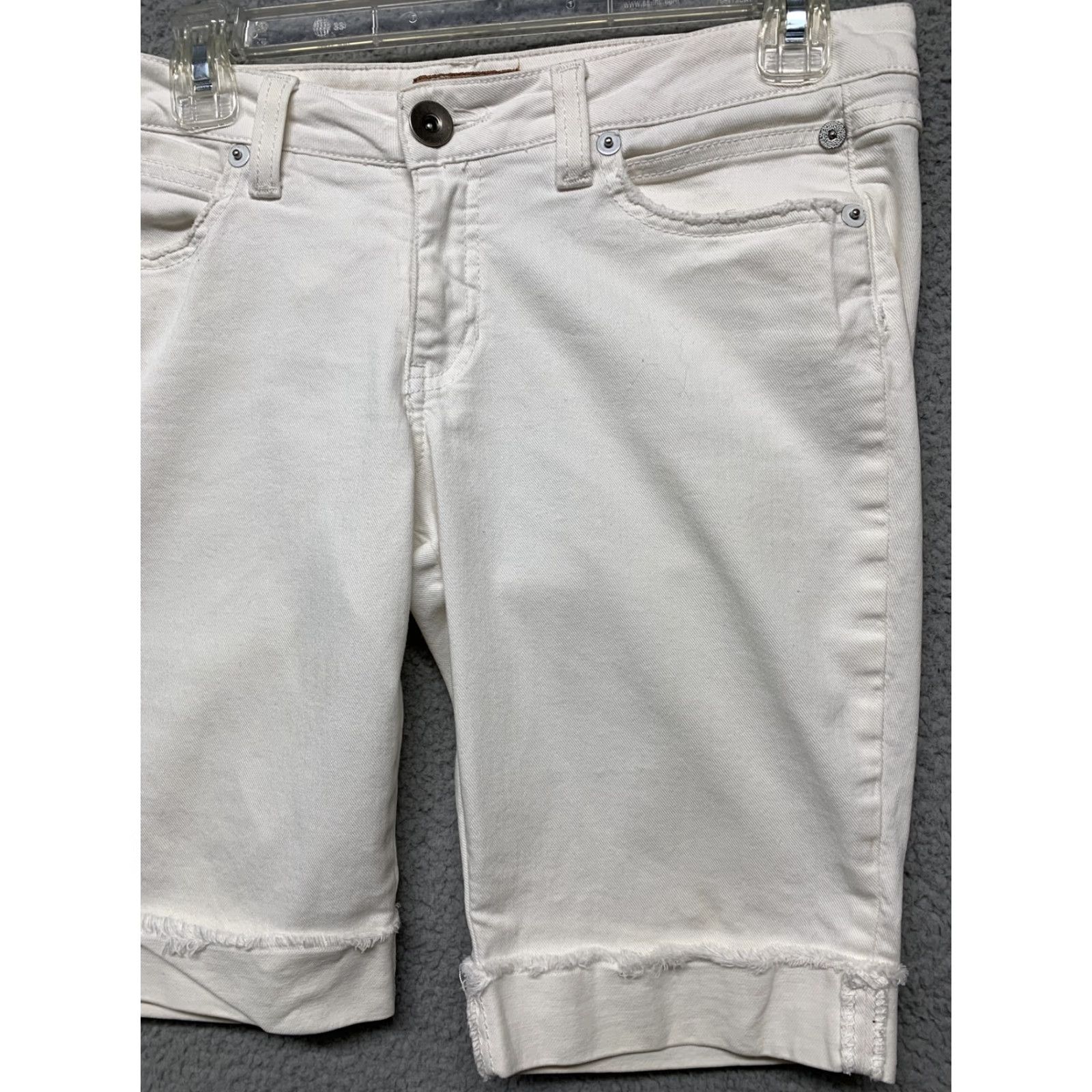 Vintage Nobo Shorts Women's/Junior’s Size 11 White 6 Pockets Gold Stitching-Back Pockets Shirt Size 32" / US 10 / IT 46 - 3 Thumbnail