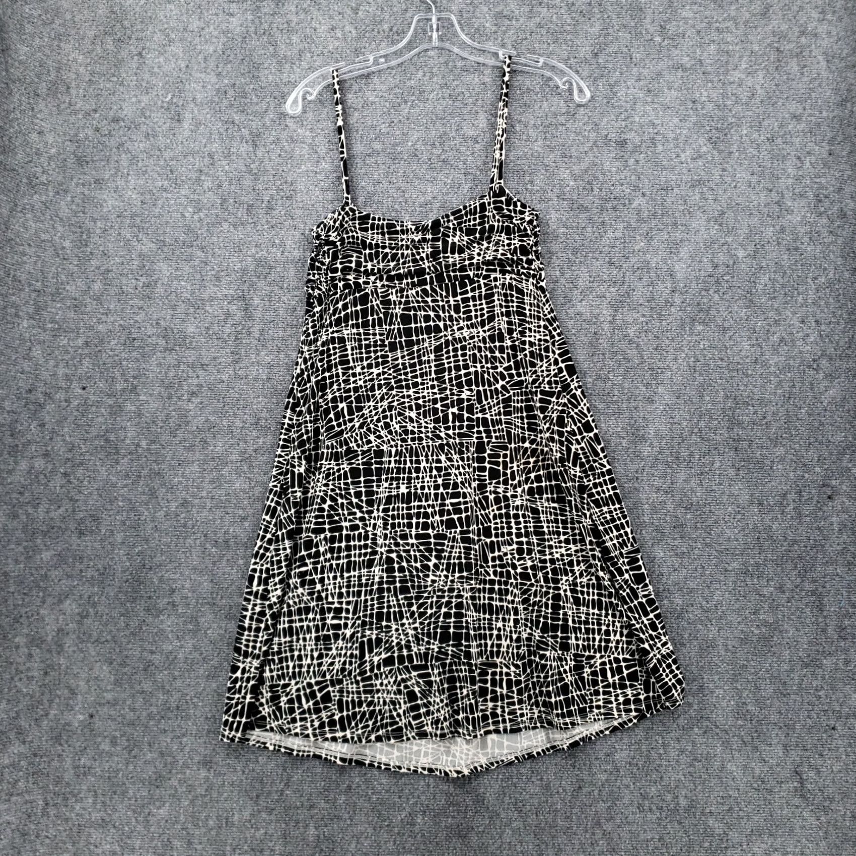 Ann Taylor Ann Taylor Dress Womens S Small Black Fit & Flare Geometric Short Length Strap Size 28" / US 6 / IT 42 - 2 Thumbnail