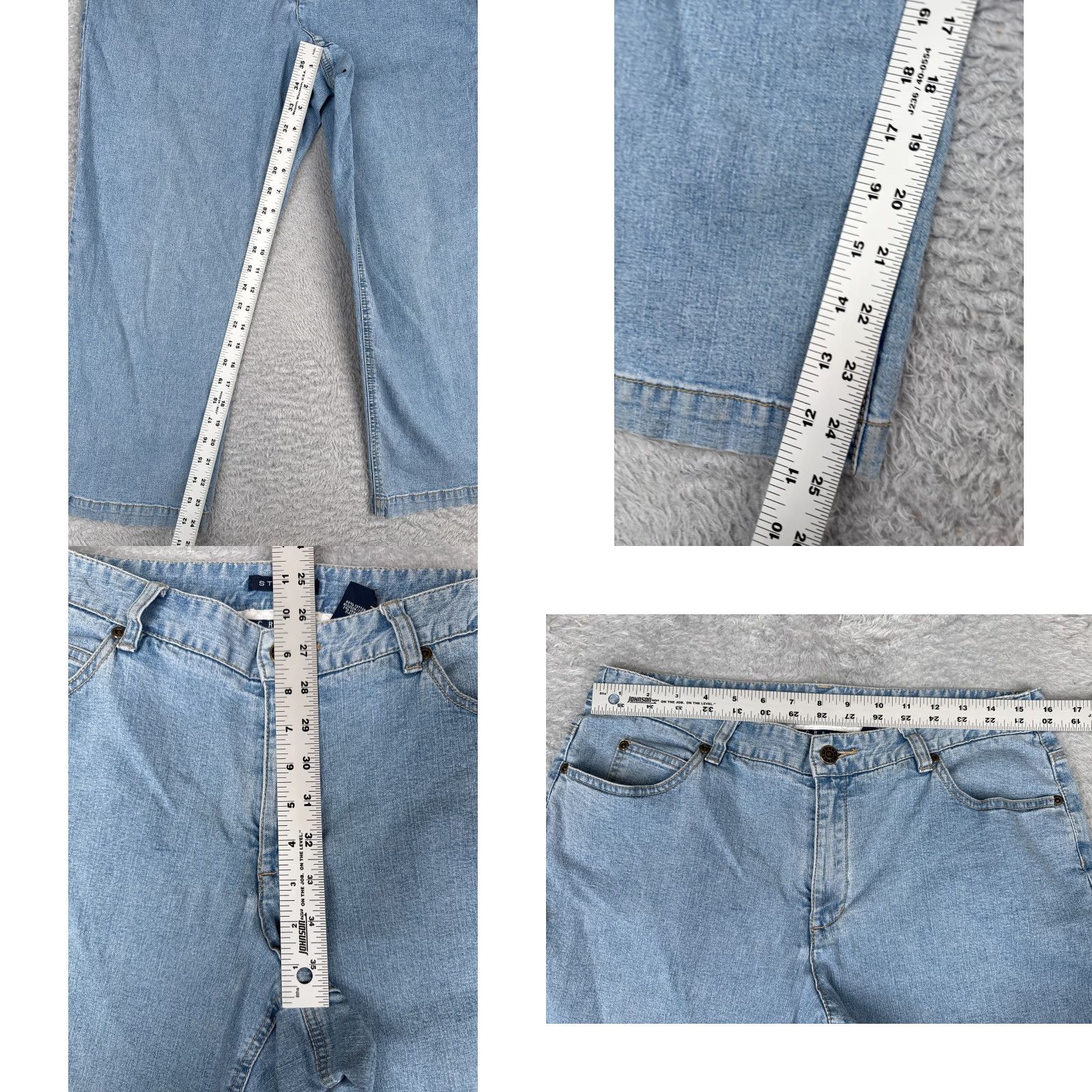 Vintage Crazy Horse Jeans Womens Blue Denim Straight Leg Mid Rise 12 Regular 32in 25in 5-Pocket Embroidered Rhinestone Cotton Blend Vintage No N/A Size 34" / US 12 / IT 48 - 8 Thumbnail