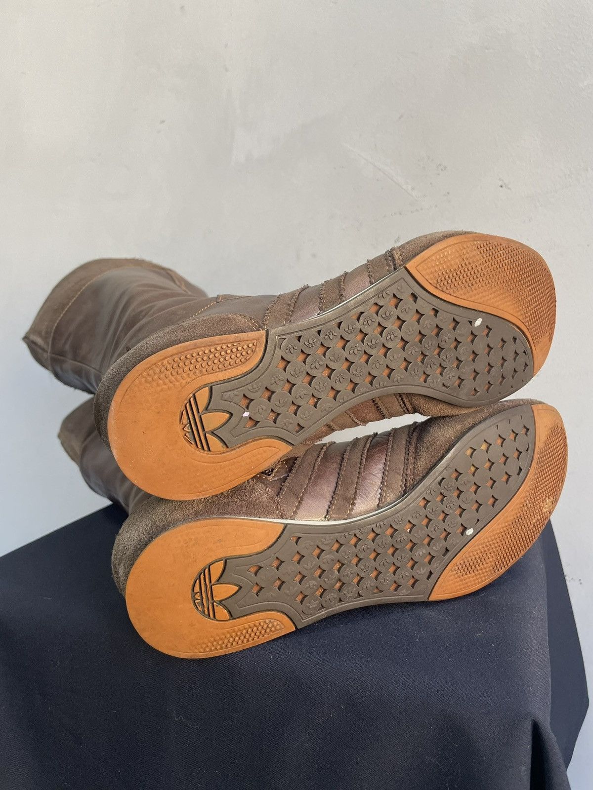 Yohji Yamamoto Adidas brown leather moto boxing boots shoes Y-3 style Size US 8 / IT 38 - 12 Thumbnail