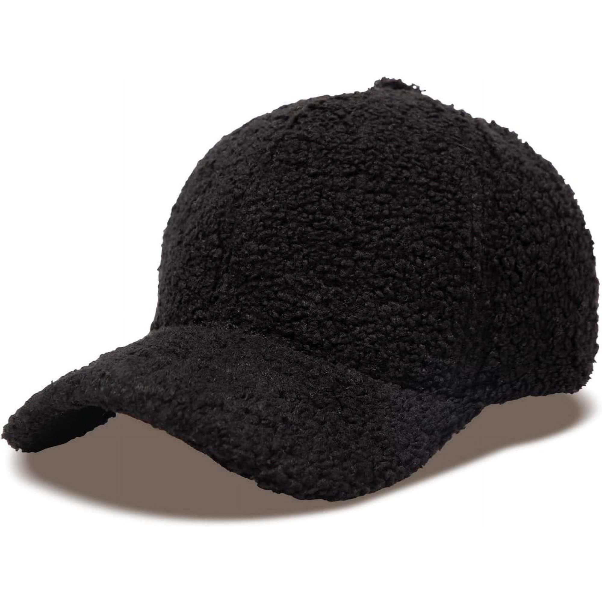 Other Black Cozy Sherpa Fleece Baseball Cap Winter Warm Soft Size ONE SIZE - 5 Thumbnail