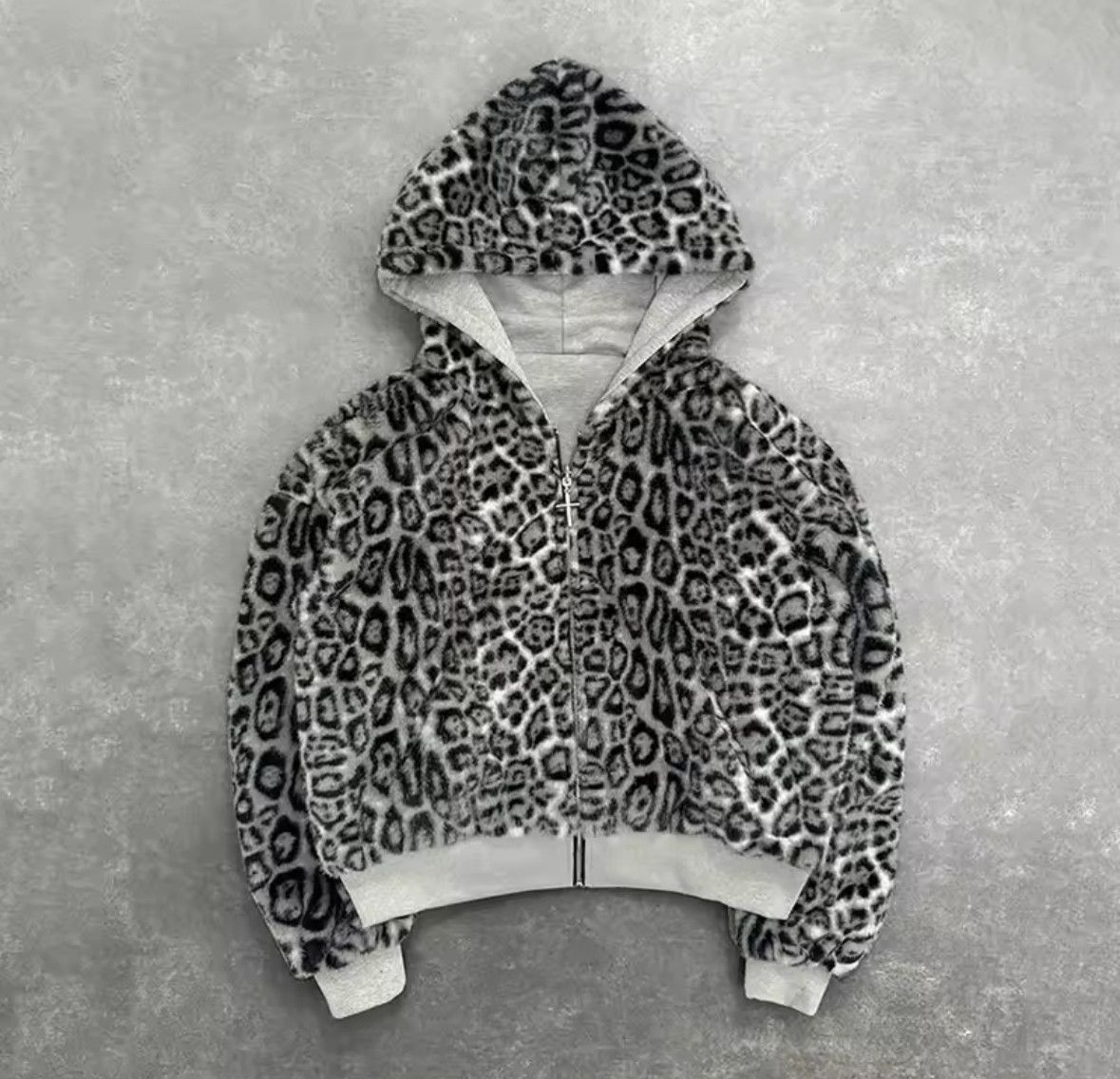 Other Fashion Y2K Retro Ins Leopard Double Sided Cross Zip Hoodies Size US XXL / EU 58 / 5 - 2 Thumbnail