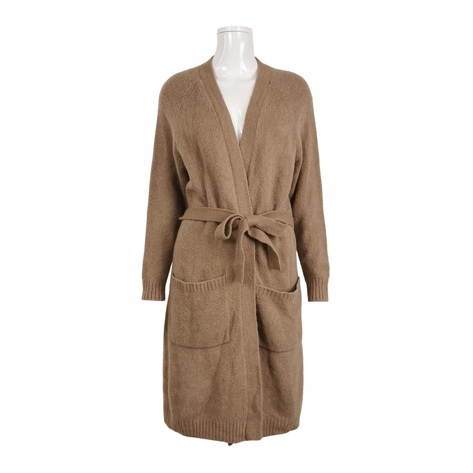 Weekend Max Mara Alpaca-Cotton Belted V-Neck Coat M