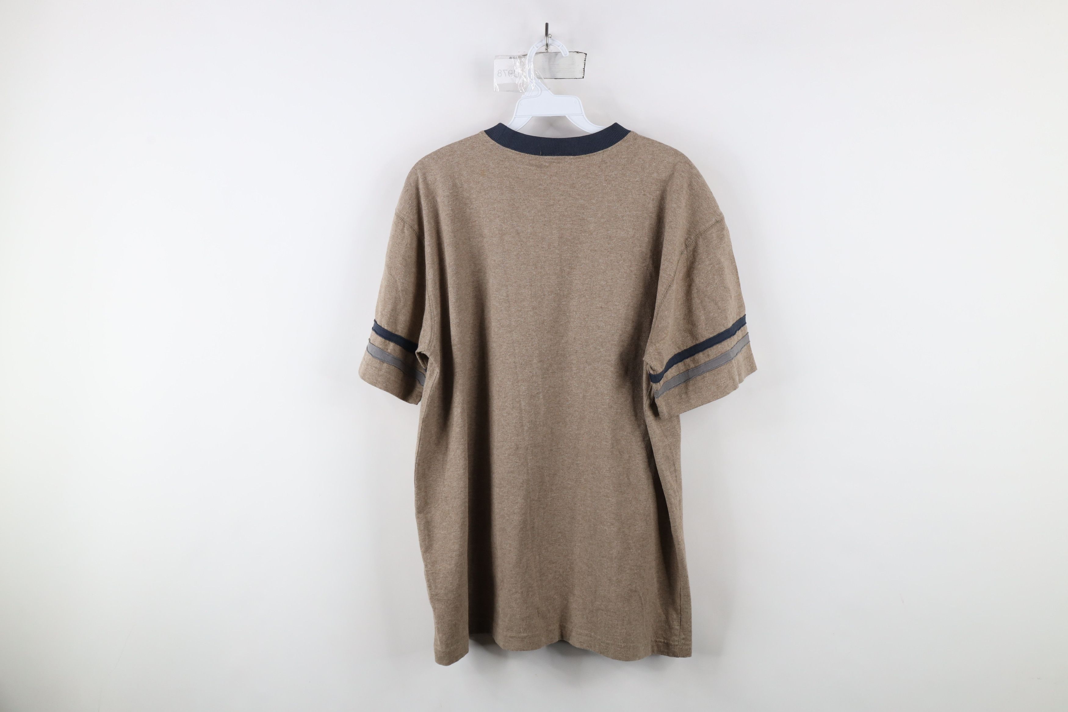 Vintage Vintage 90s Streetwear Striped Short Sleeve T-Shirt Brown Size US M / EU 48-50 / 2 - 7 Thumbnail
