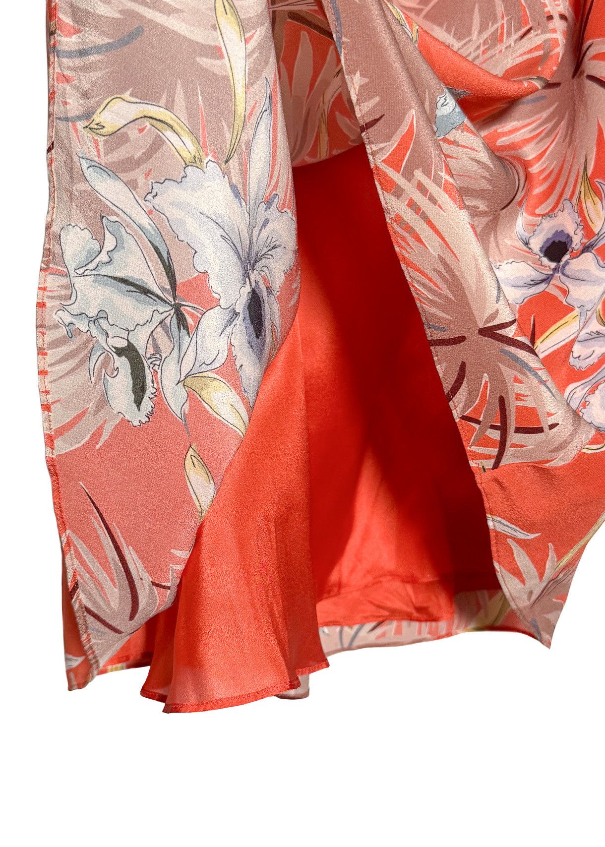 Valentino Valentino Orange Hawaiian Floral Short Sleeves Dress Size S / US 4 / IT 40 - 5 Thumbnail