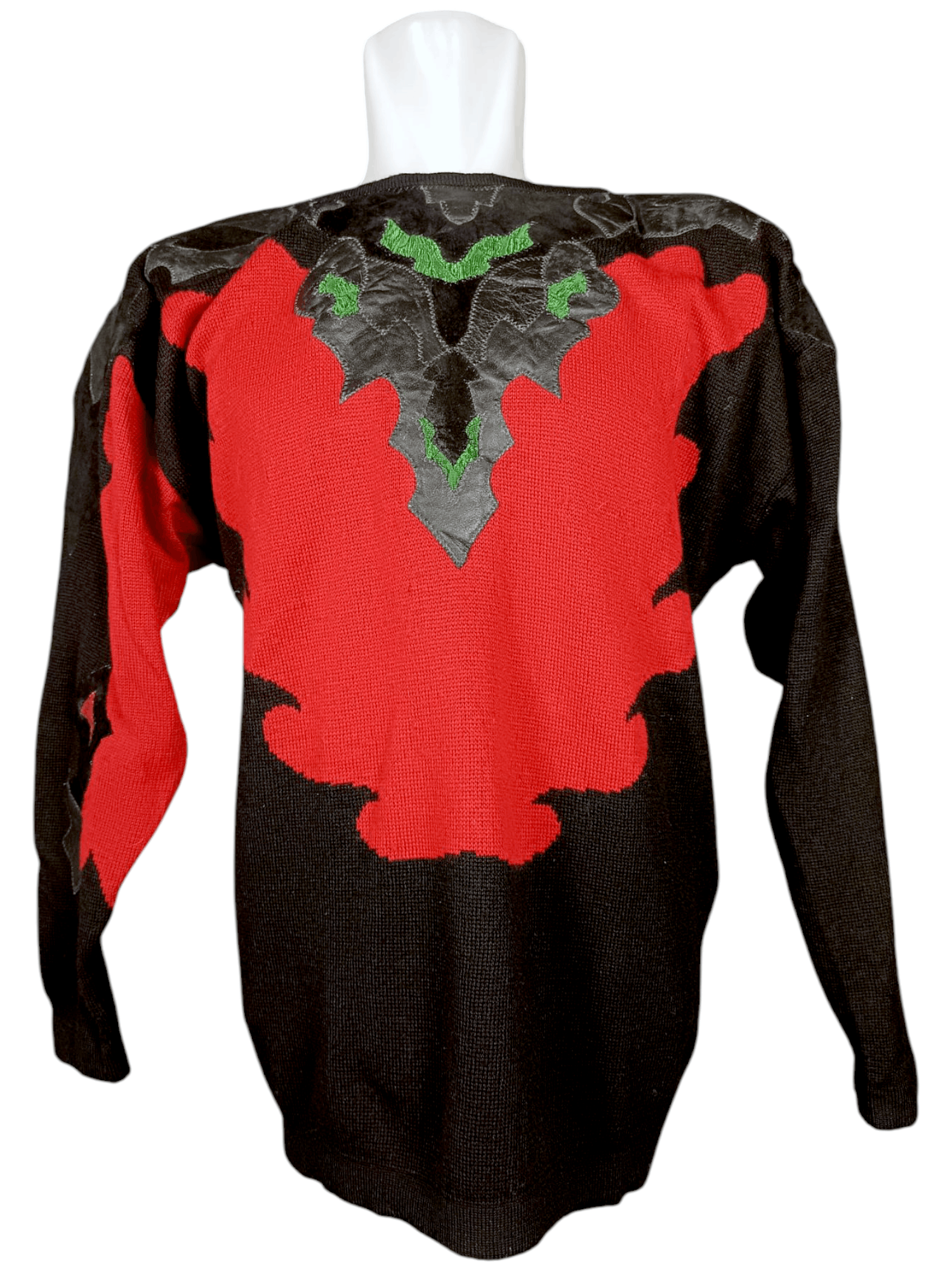 Japanese Brand Crazy Vintage Place Vendome leather Knit Crewneck Sweater Size US L / EU 52-54 / 3 - 1 Thumbnail