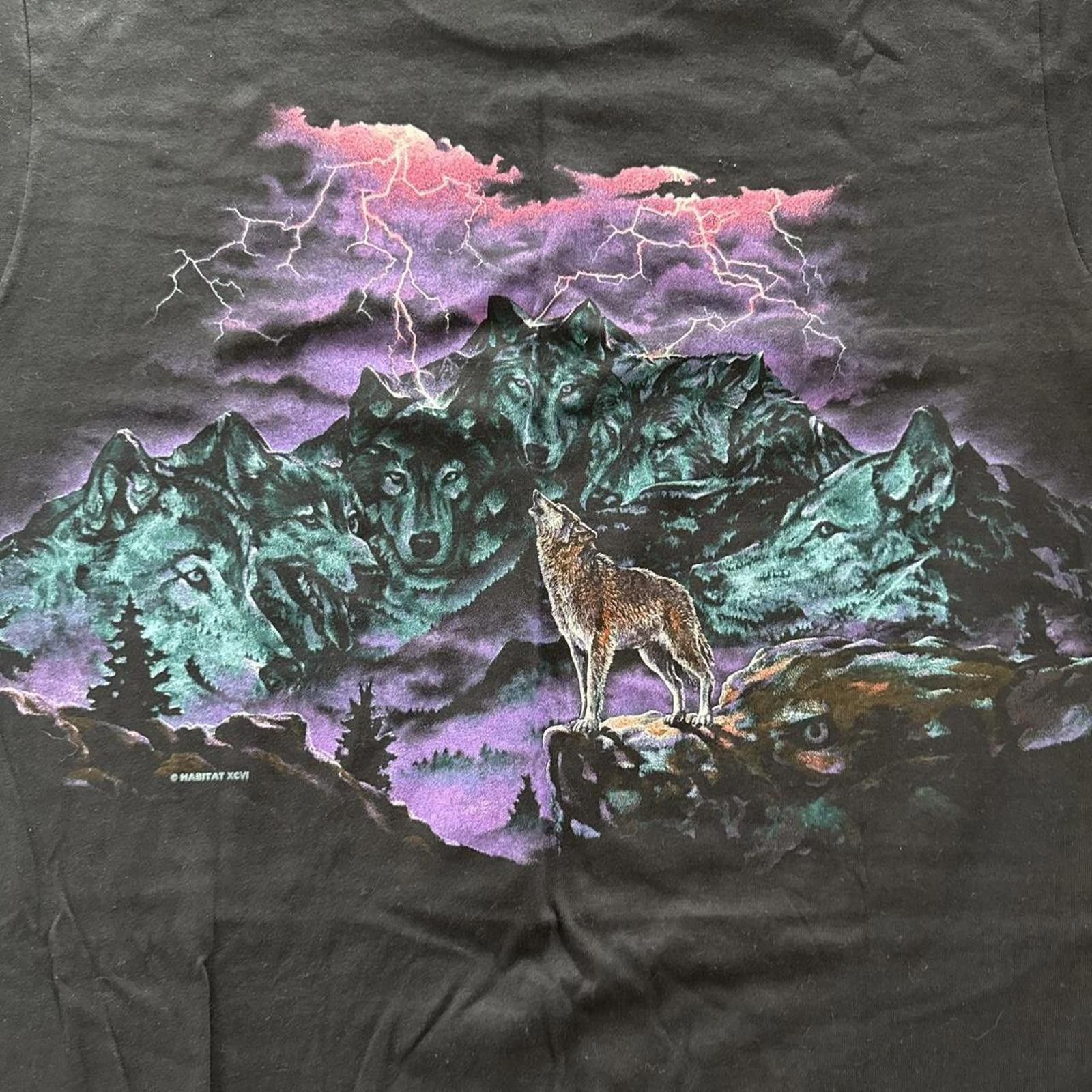 Other Vintage 90s Wolf Mountain Wrap Around Mountain Nature Size US XL / EU 56 / 4 - 3 Thumbnail