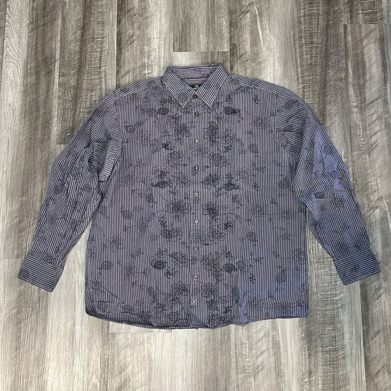 BUGATCHI Bugatchi Uomo Floral Long Sleeve Button Down - 2XL Size US XXL / EU 58 / 5 - 2 Thumbnail