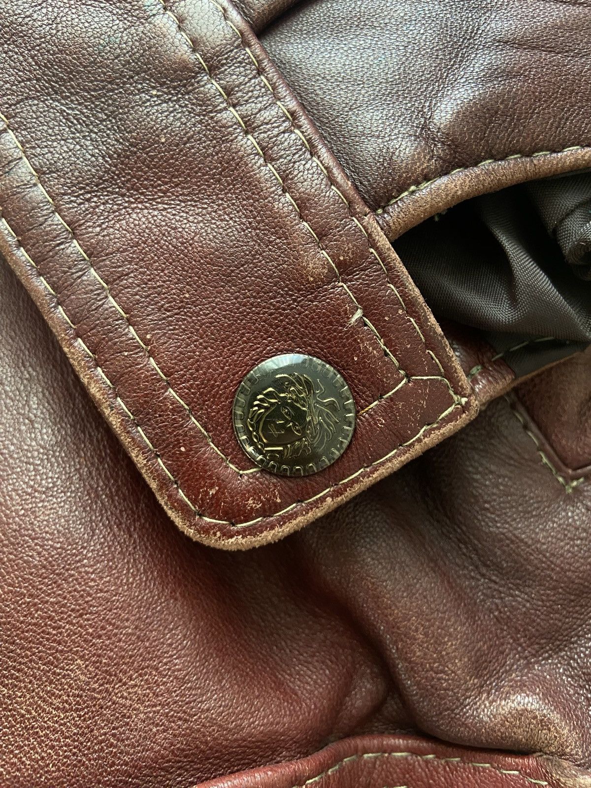 Genuine Leather Vintage Cherry leather bomber Size US L / EU 52-54 / 3 - 6 Thumbnail