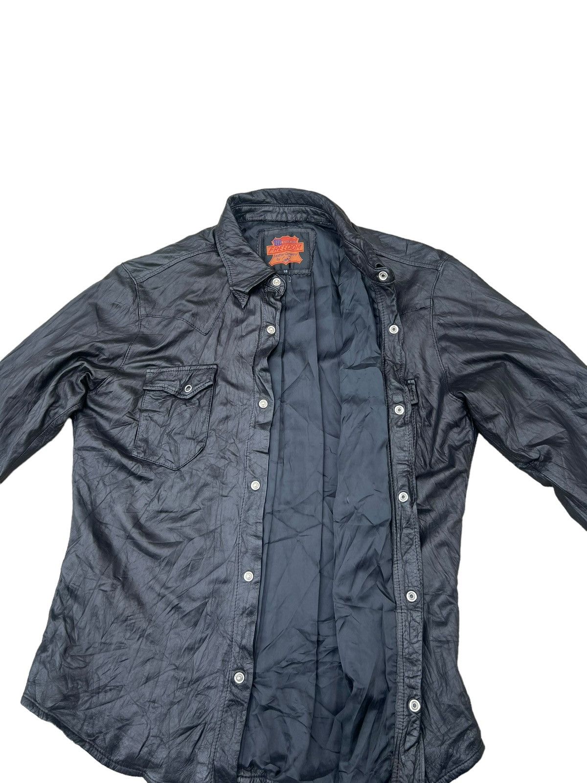 Leather Vintage Freedom Japan Black Cow Leather Western Shirt Size US M / EU 48-50 / 2 - 10 Thumbnail