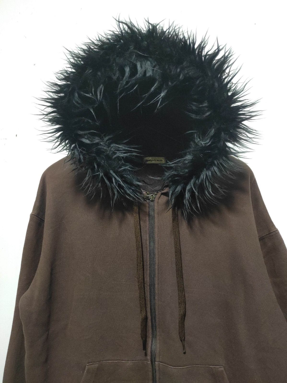 Japanese Brand From Girls made boxy zip fur hoodie LGB ifsix style Size US L / EU 52-54 / 3 - 3 Thumbnail