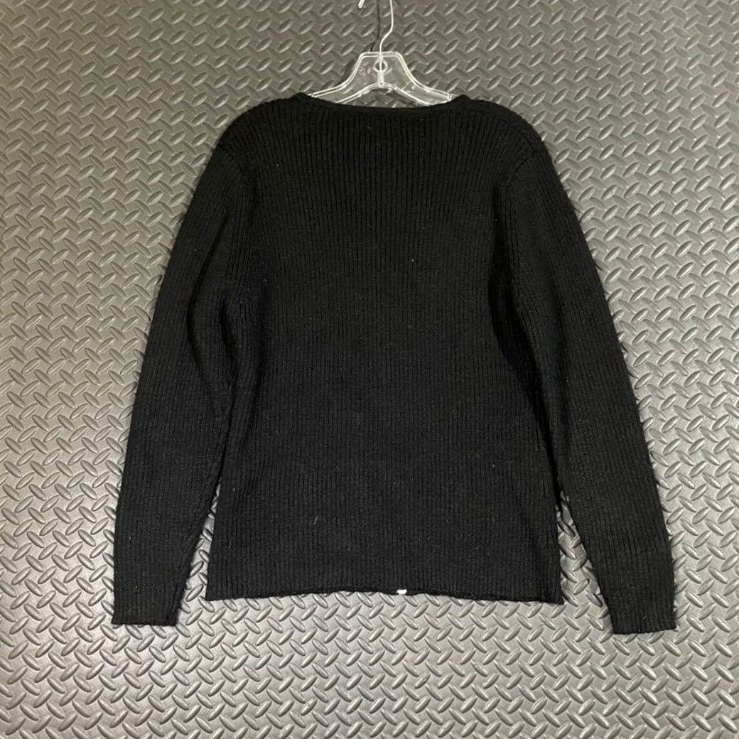 Willi Smith Willi Smith Collection Black 100% Wool Ribbed Full Zipper Sweater Women's XL Zipper Pullover Ribbed Wool Sweater Women XL Size XL / US 12-14 / IT 48-50 - 4 Thumbnail