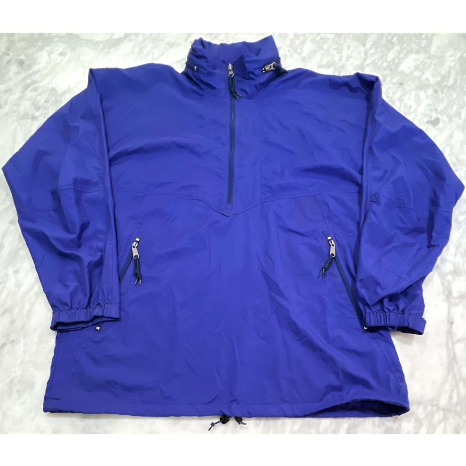 Vintage VINTAGE EMS Anorak Windbreaker Jacket Men's L Blue Hooded Zip Pockets 90s Outdoor Cycling Hiking Running Walking Quarter Zip Size US L / EU 52-54 / 3 - 2 Thumbnail