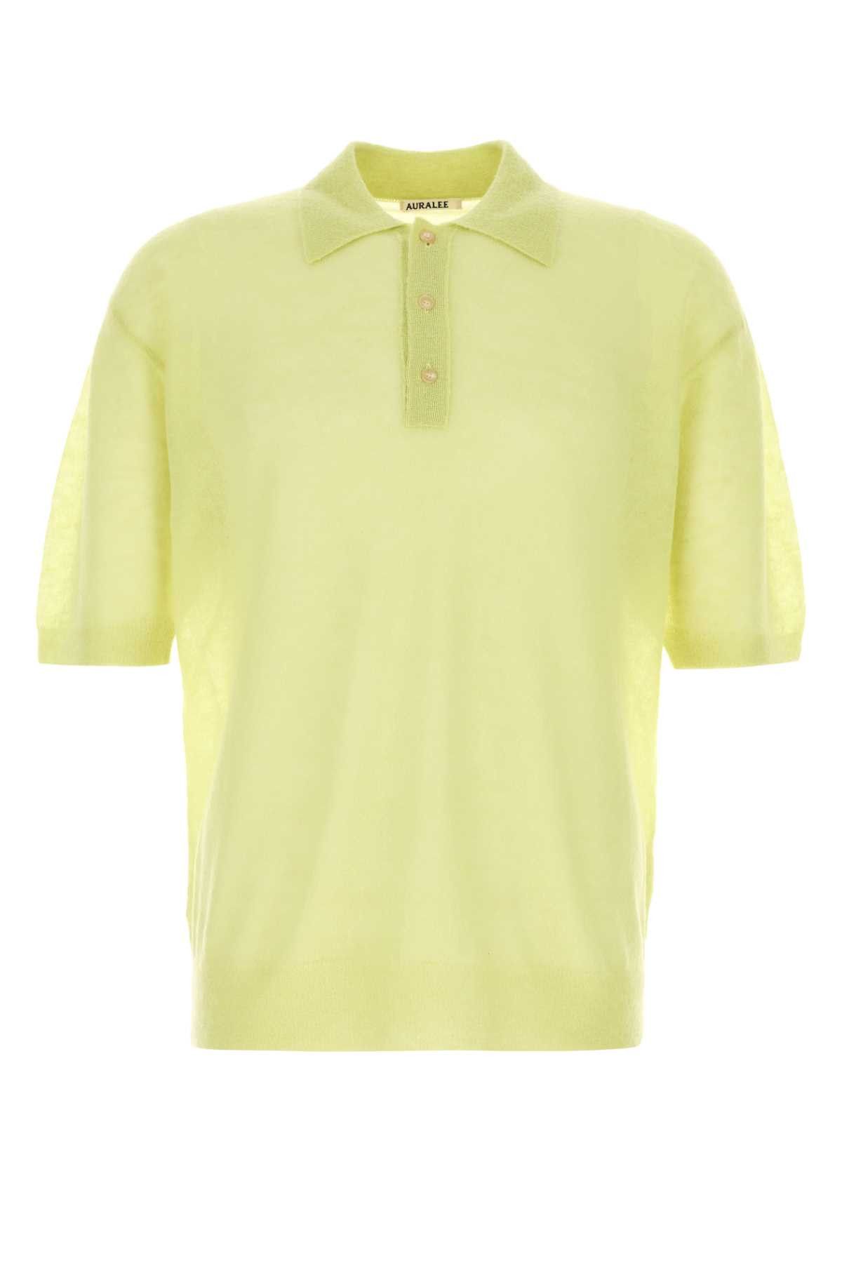 Auralee Kid Mohaire sheer polo pale green | Grailed