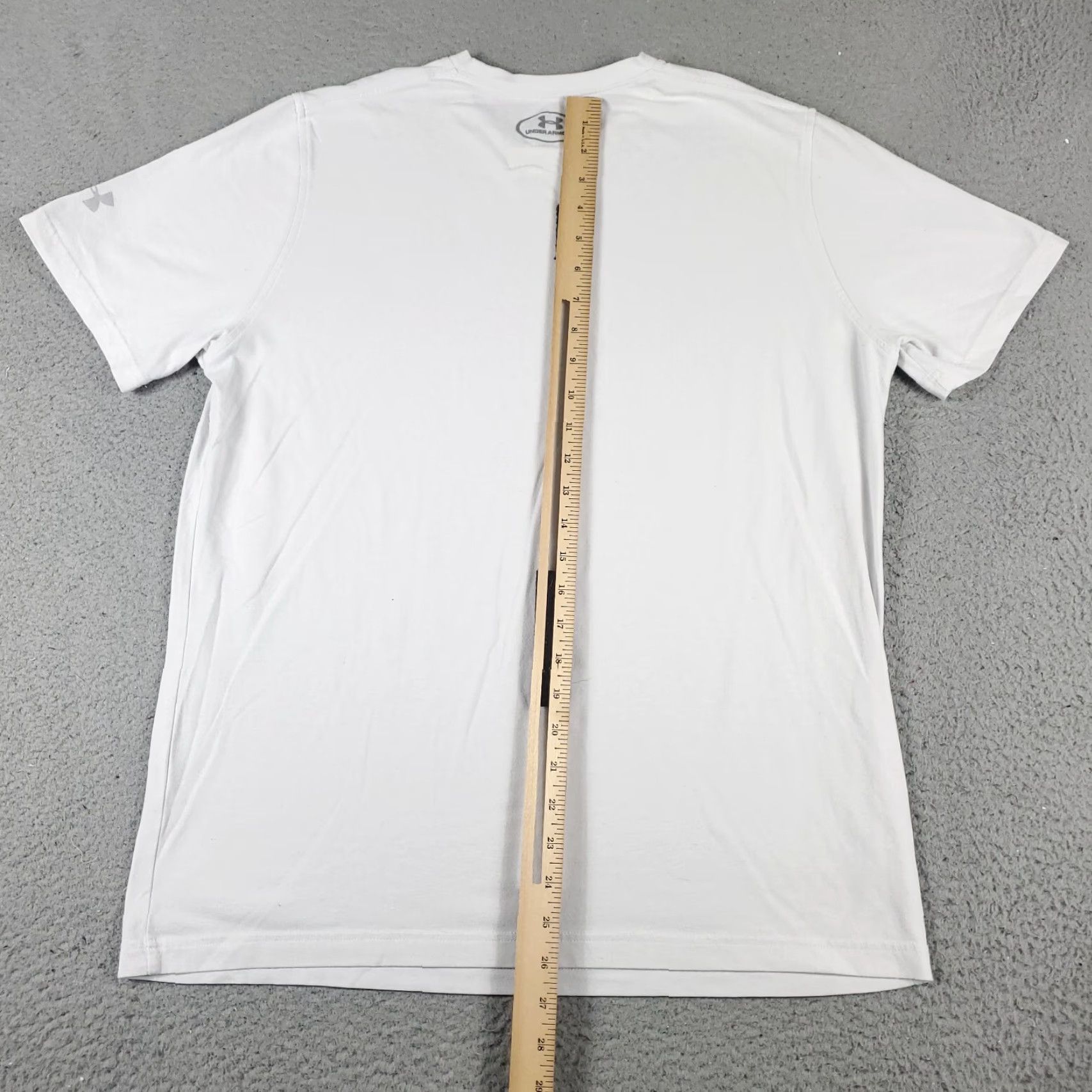 Under Armour Under Armour Rock Project T Shirt Mens Medium White Gray Striped Short Sleeve Size US M / EU 48-50 / 2 - 4 Thumbnail