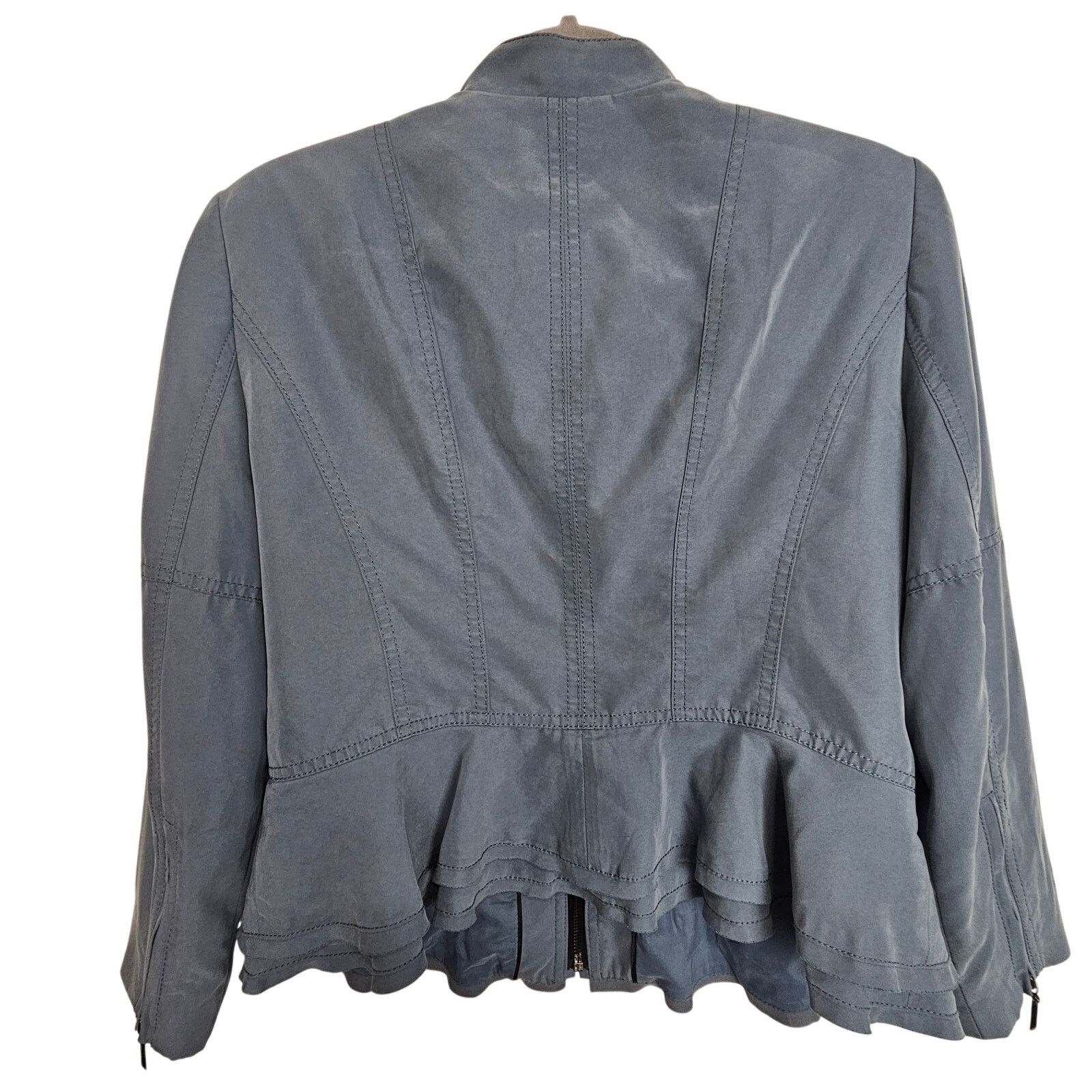 White House Black Market White House Black Market Peplum Full Zip Blazer Sz 8 Career Size M / US 6-8 / IT 42-44 - 10 Thumbnail