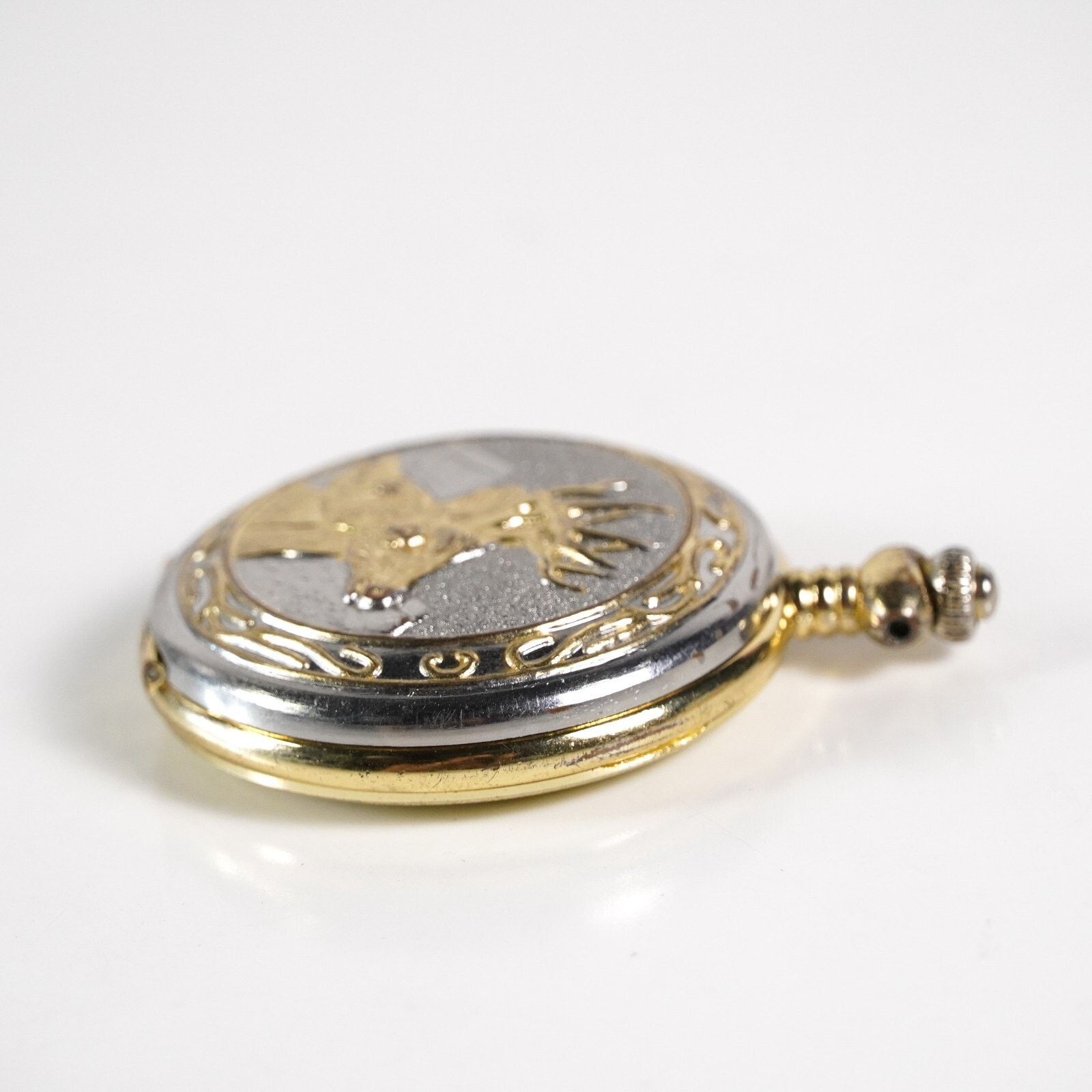 Allude Deer Pocket Quartz Watch Gold Silver Animal Elk Stag Case Size ONE SIZE - 6 Thumbnail