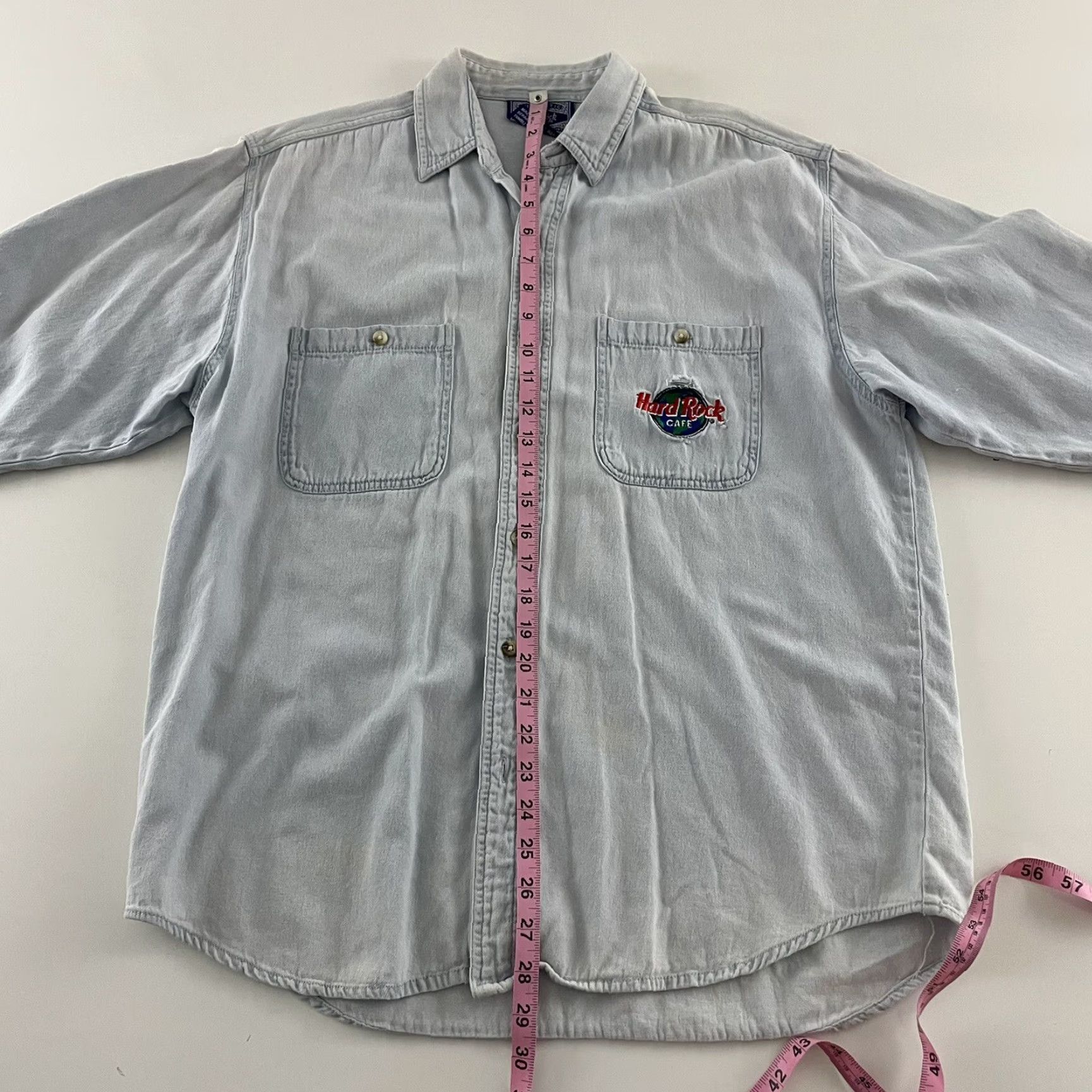 Hard Rock Cafe VINTAGE Hard Rock Cafe Shirt Denim Button-Front Long Sleeve Mens M Blue Size US M / EU 48-50 / 2 - 7 Thumbnail