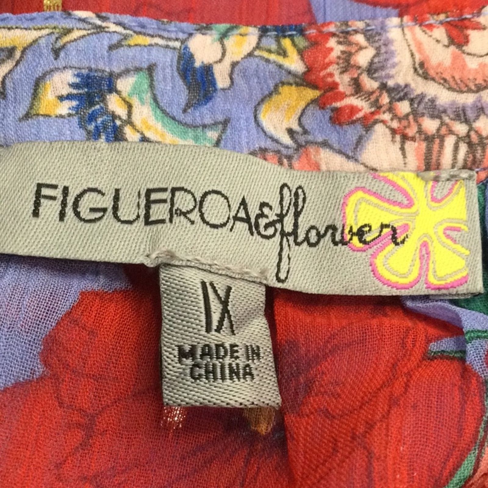 Other Figueroa & Flower Sheer Floral 3/4 Tie Sleeve Blouse Size 1X Size XL / US 12-14 / IT 48-50 - 10 Thumbnail