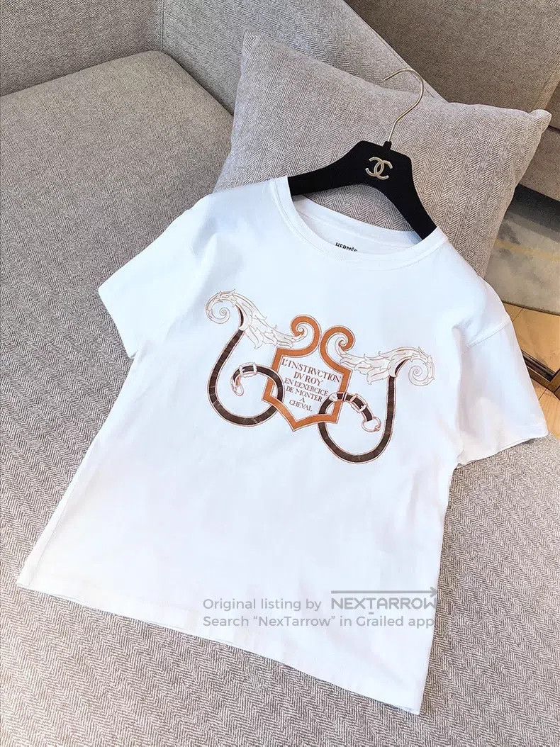 Hermes Hermes Round neck print T-shirt Size XXS / US 00 / IT 34 - 2 Thumbnail