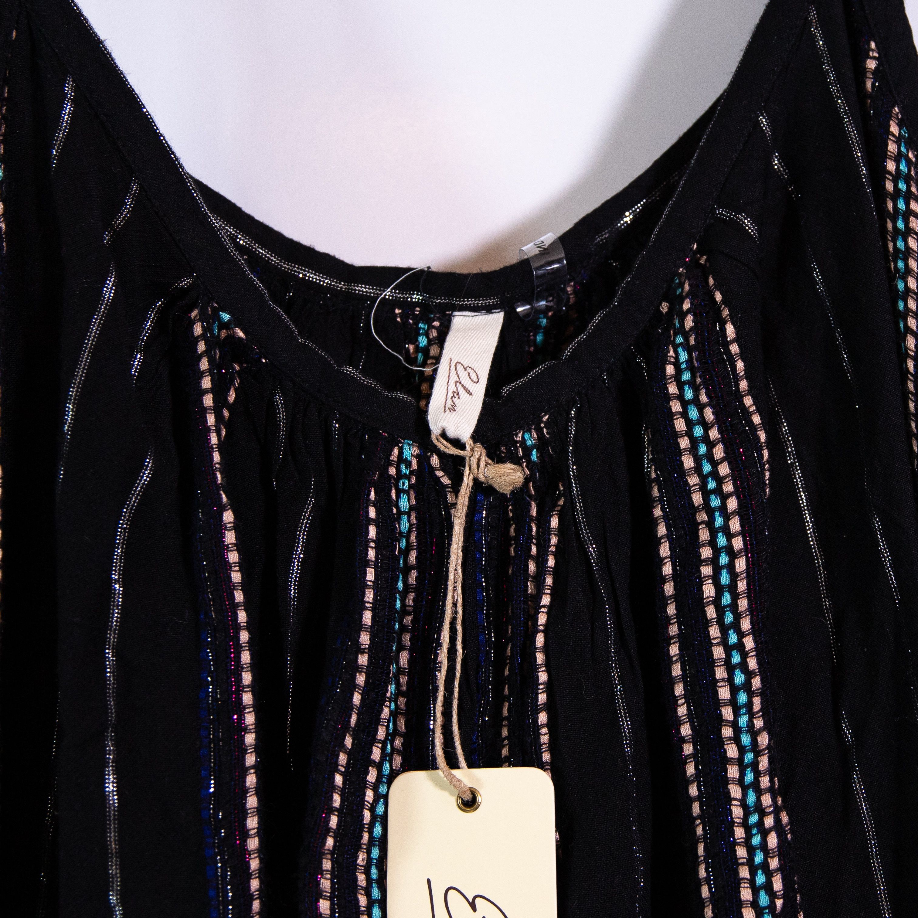 ELAN NEW Elan Tie Shoulder Metallic Stripe Print Size L / US 10 / IT 46 - 2 Thumbnail