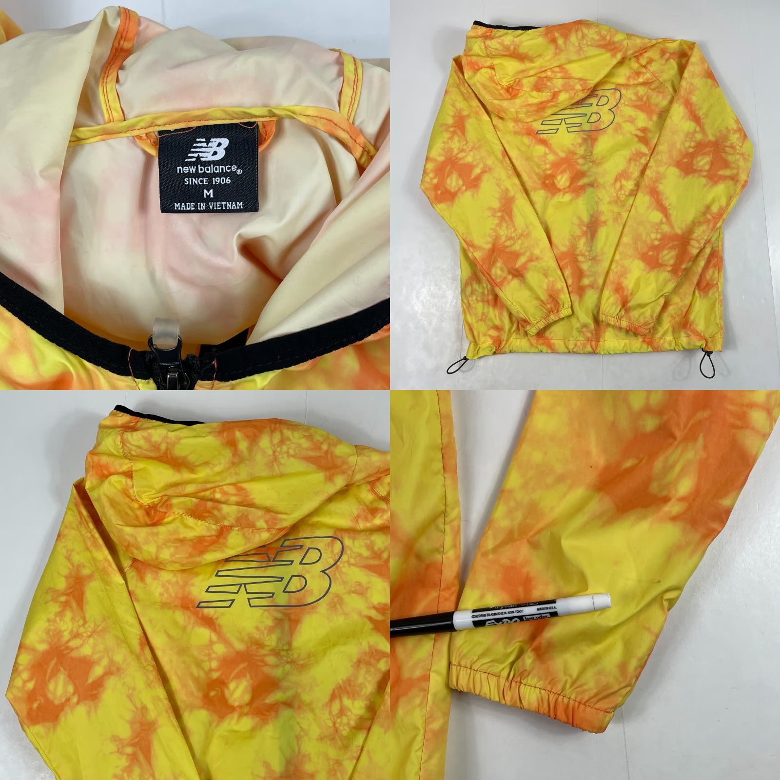 New Balance New Balance Jacket Mens M Yellow Tie Dye Hooded Full Zip Windbreaker Casual Outdoor Size US M / EU 48-50 / 2 - 8 Thumbnail