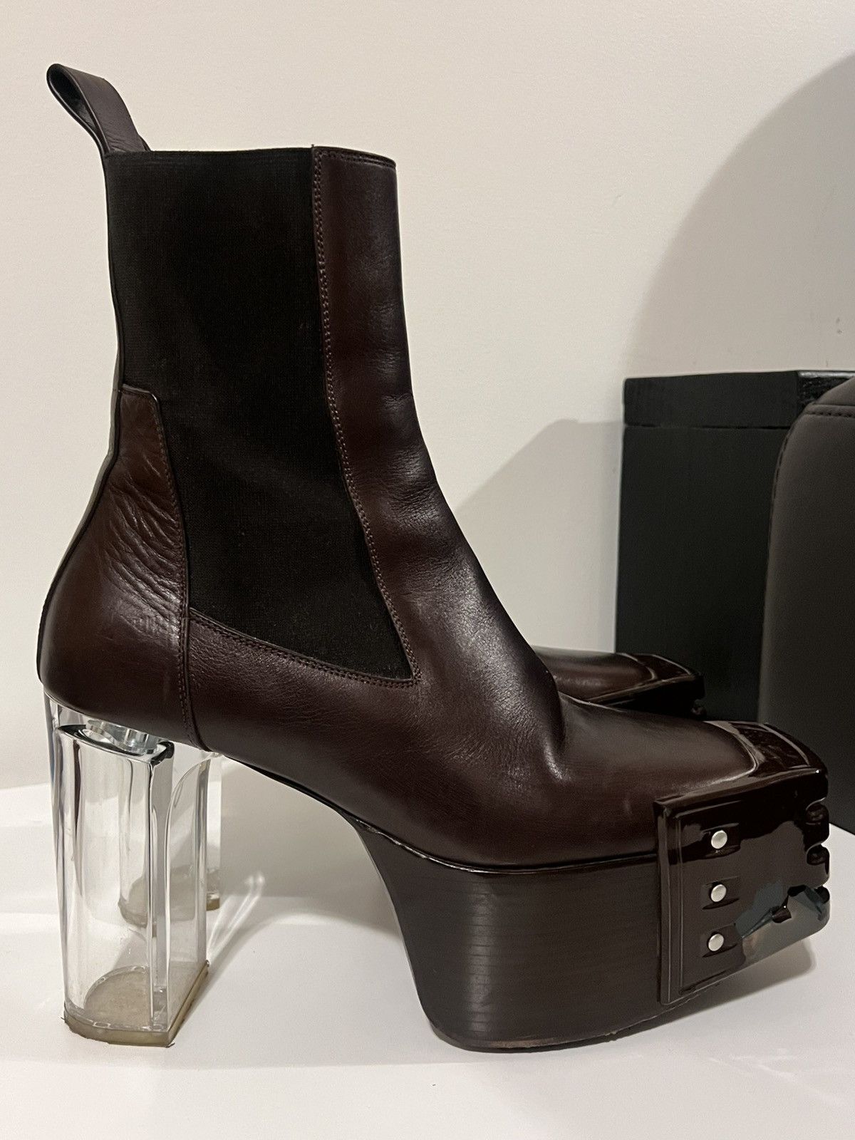 Rick Owens Rick Owens Luxor Oxblood Kiss Heels sz 43’5 Size US 10.5 / EU 43-44 - 2 Thumbnail