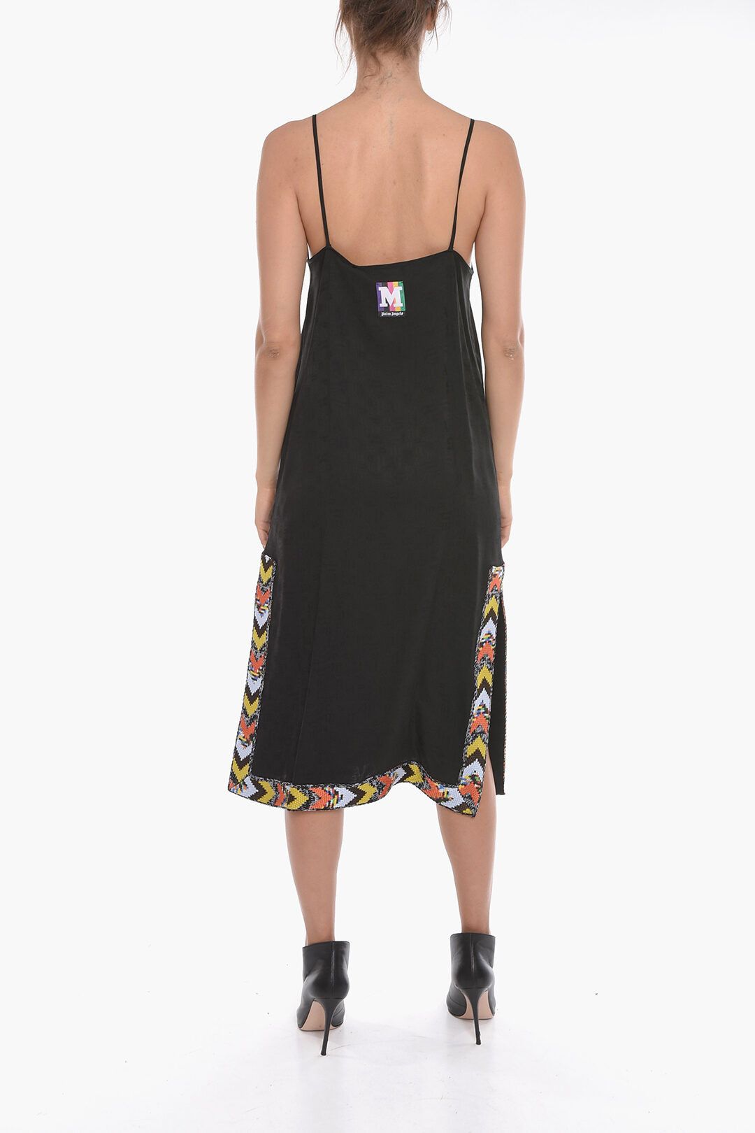og1mm0923 Midi Slip Dress in Black