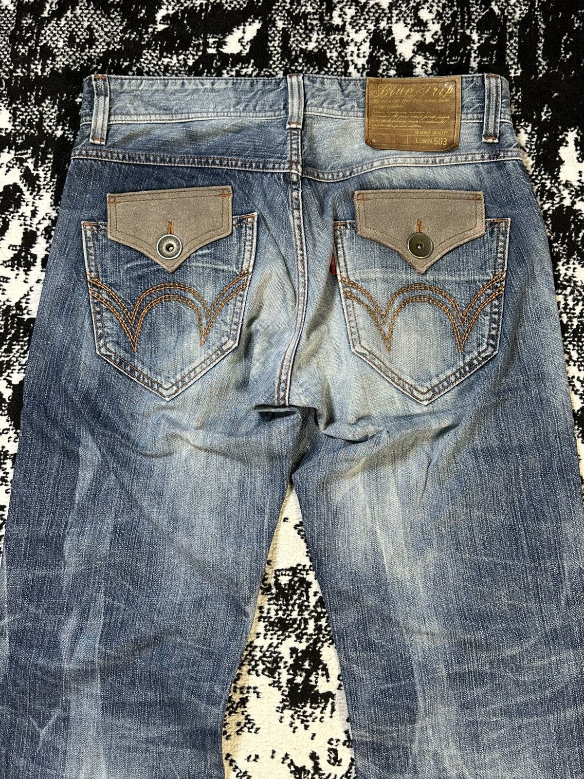 Undercover 2000s Navajo Edwin Blue Trip 503 Flare Washed Denim Size US 32 / EU 48 - 12 Thumbnail