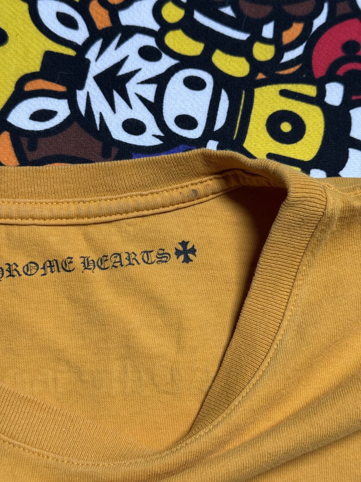 Chrome Hearts Chrome Hearts Mustard Yellow Script Logo Tee Size US L / EU 52-54 / 3 - 5 Thumbnail