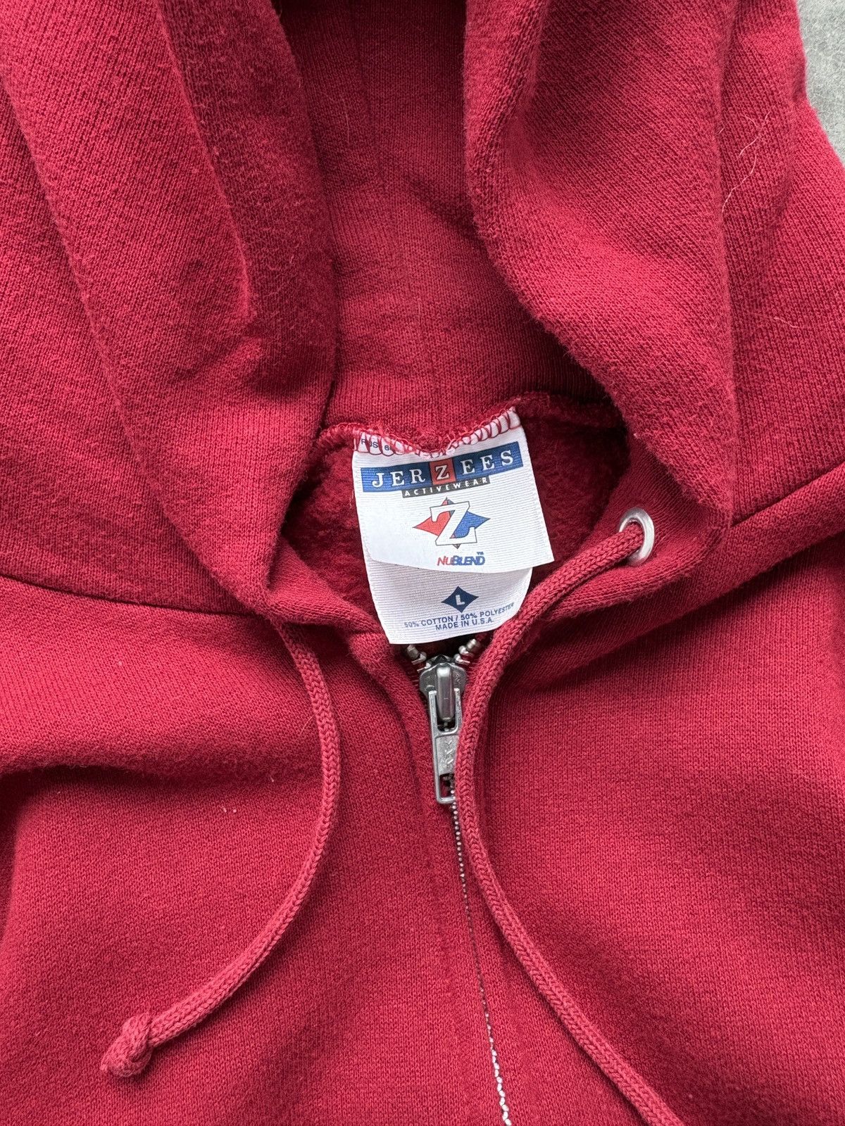 Jerzees Vintage 90s Jerzees Blank Zip Up Hoodie Size US L / EU 52-54 / 3 - 3 Thumbnail