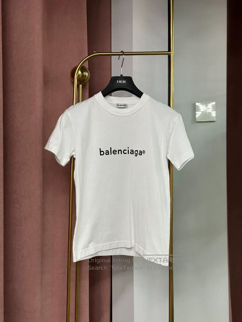 Balenciaga Balenciaga White letter logo short sleeve T-shirt top Size US S / EU 44-46 / 1 - 1 Thumbnail