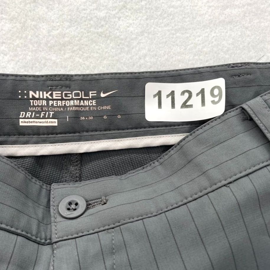 Nike Nike Golf Tour Performance Pants Mens 36x30 Gray Striped Stretch Dri-Fit Pants Size US 36 / EU 52 - 4 Thumbnail