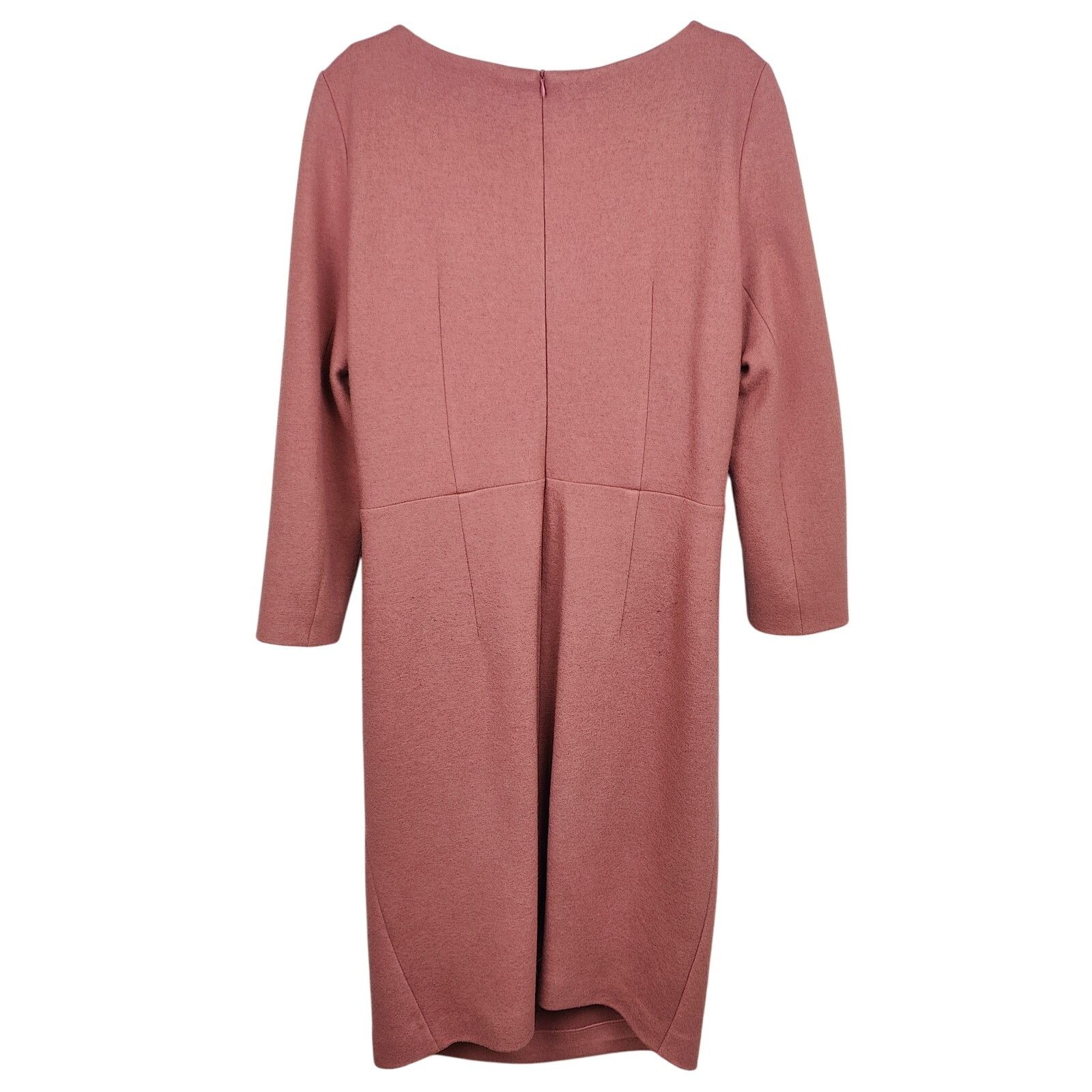 Other The Fold Evesham Dress Womens 12 Rose Pink Wool Size XL / US 12-14 / IT 48-50 - 6 Thumbnail
