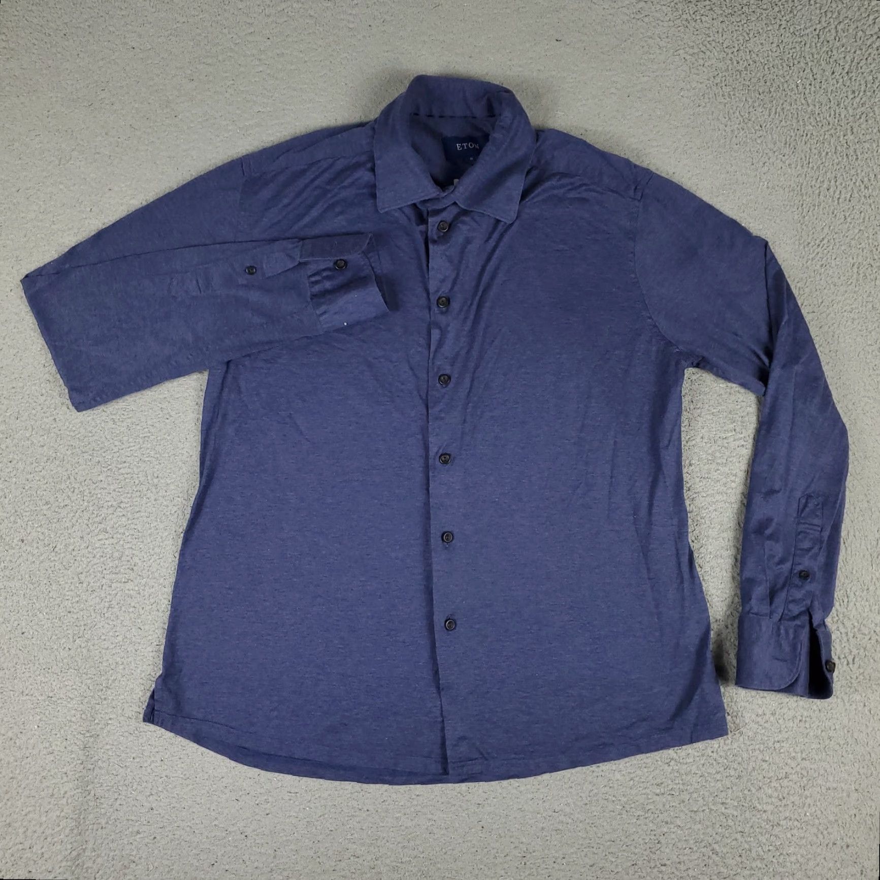 Eton VINTAGE Eton Shirt Mens XL Long Sleeve Button Up Casual Cotton Blue 100% Lightweight Business Size US XL / EU 56 / 4 - 2 Thumbnail