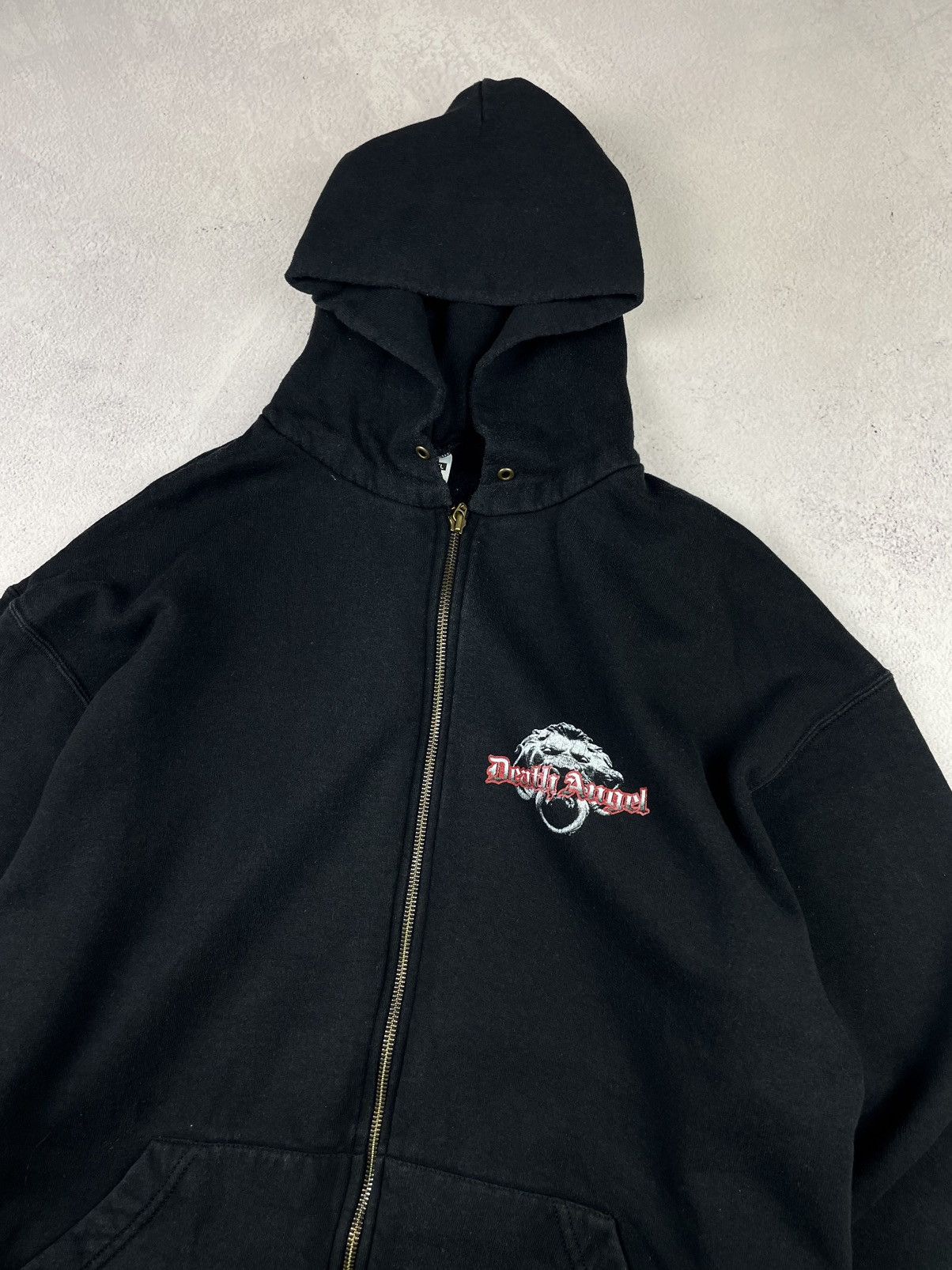 Fruit Of The Loom Death Angel Vintage Y2K Zip Hoodie Black XL Thrash Metal Size US XL / EU 56 / 4 - 3 Thumbnail