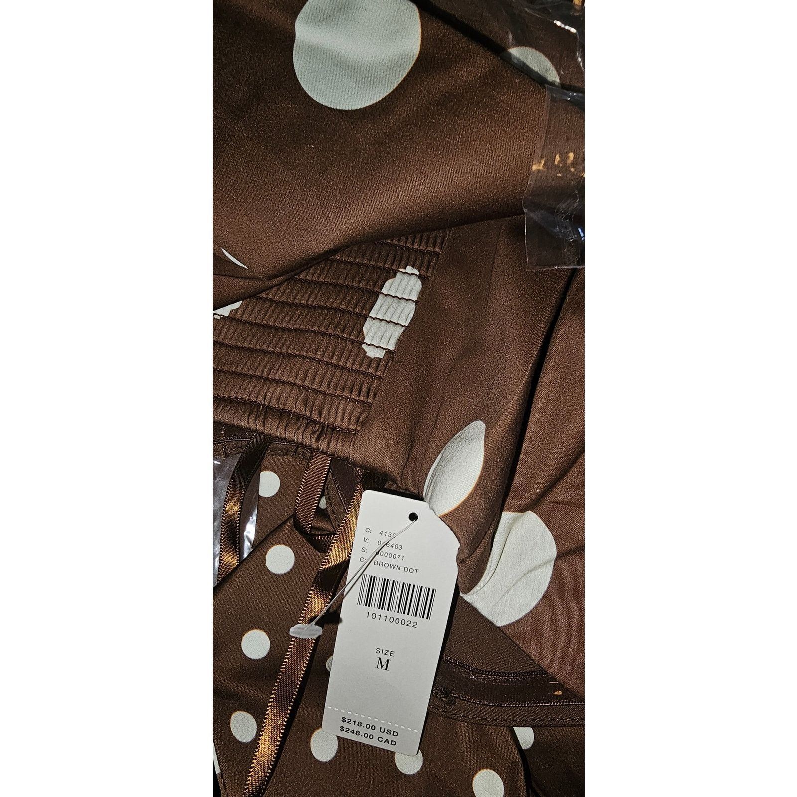 Anthropologie New Hutch Strapless Bow Slim Mini Dress $218 Sz M Brown Dot Size M / US 6-8 / IT 42-44 - 5 Thumbnail